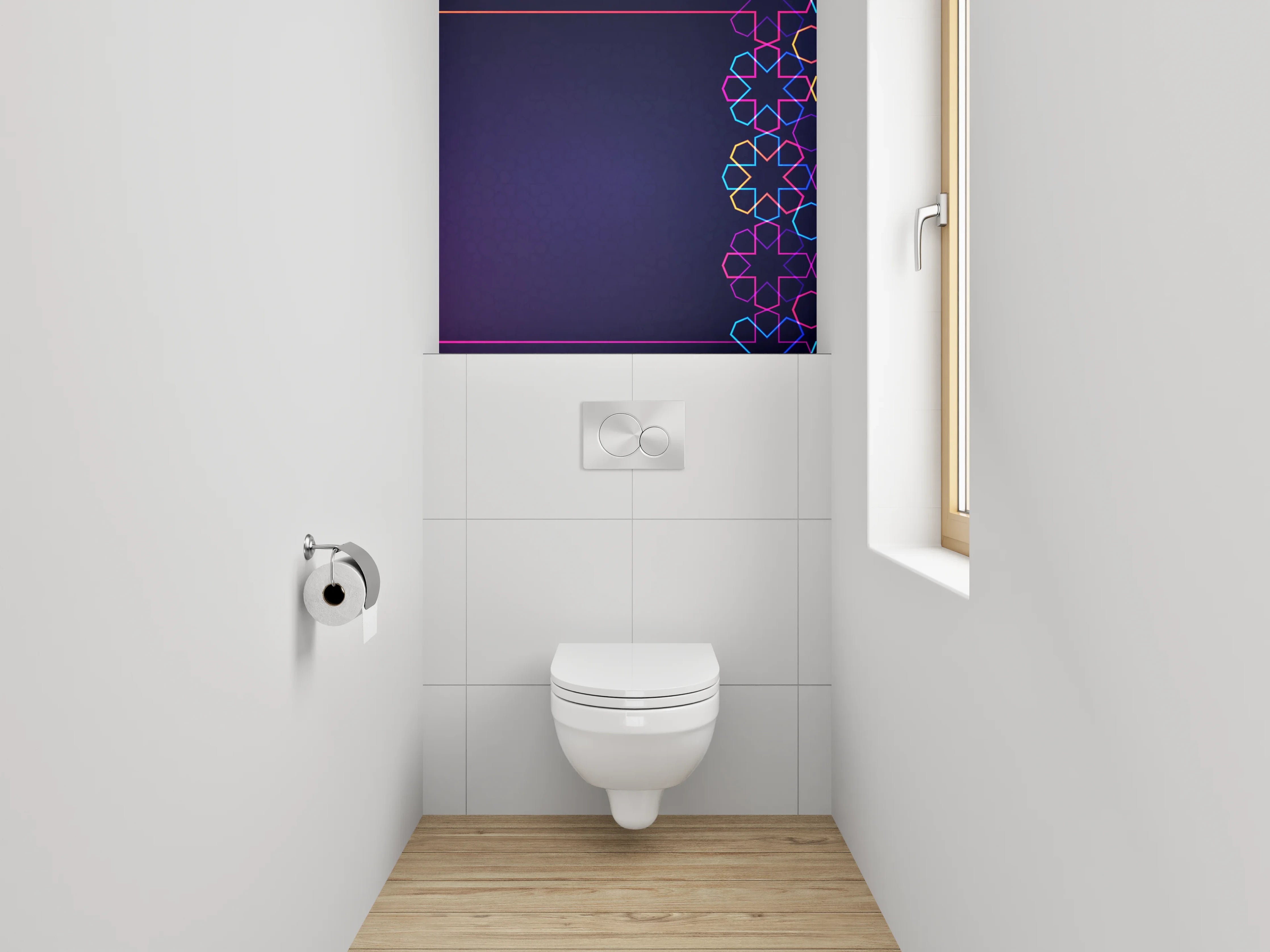 WC-Rückwand - Orientalisches Mosaik Muster Dunkelblau