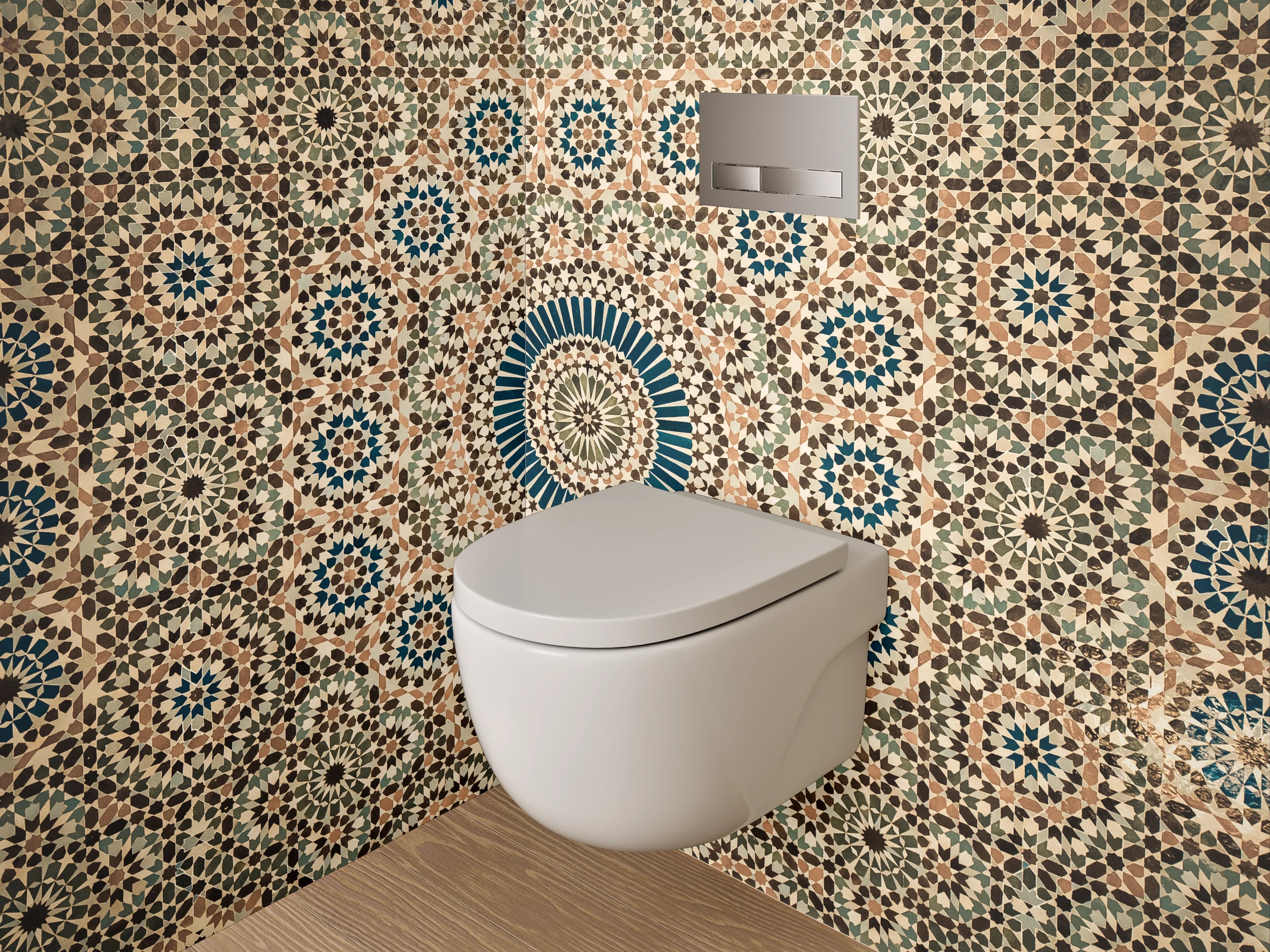 WC-Rückwand - Orientalisches Mosaik Muster Kunstwerk