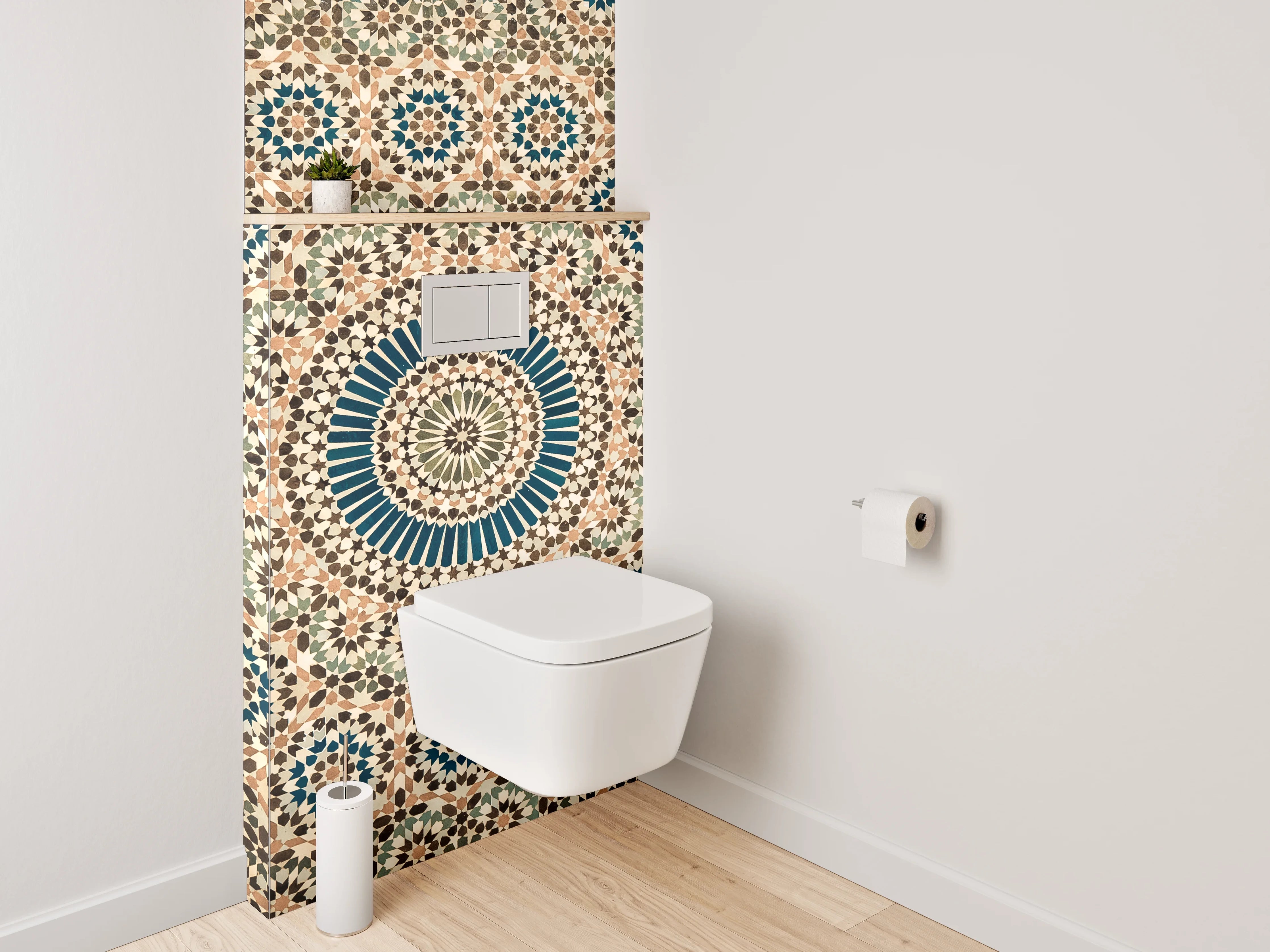 WC-Rückwand - Orientalisches Mosaik Muster Kunstwerk