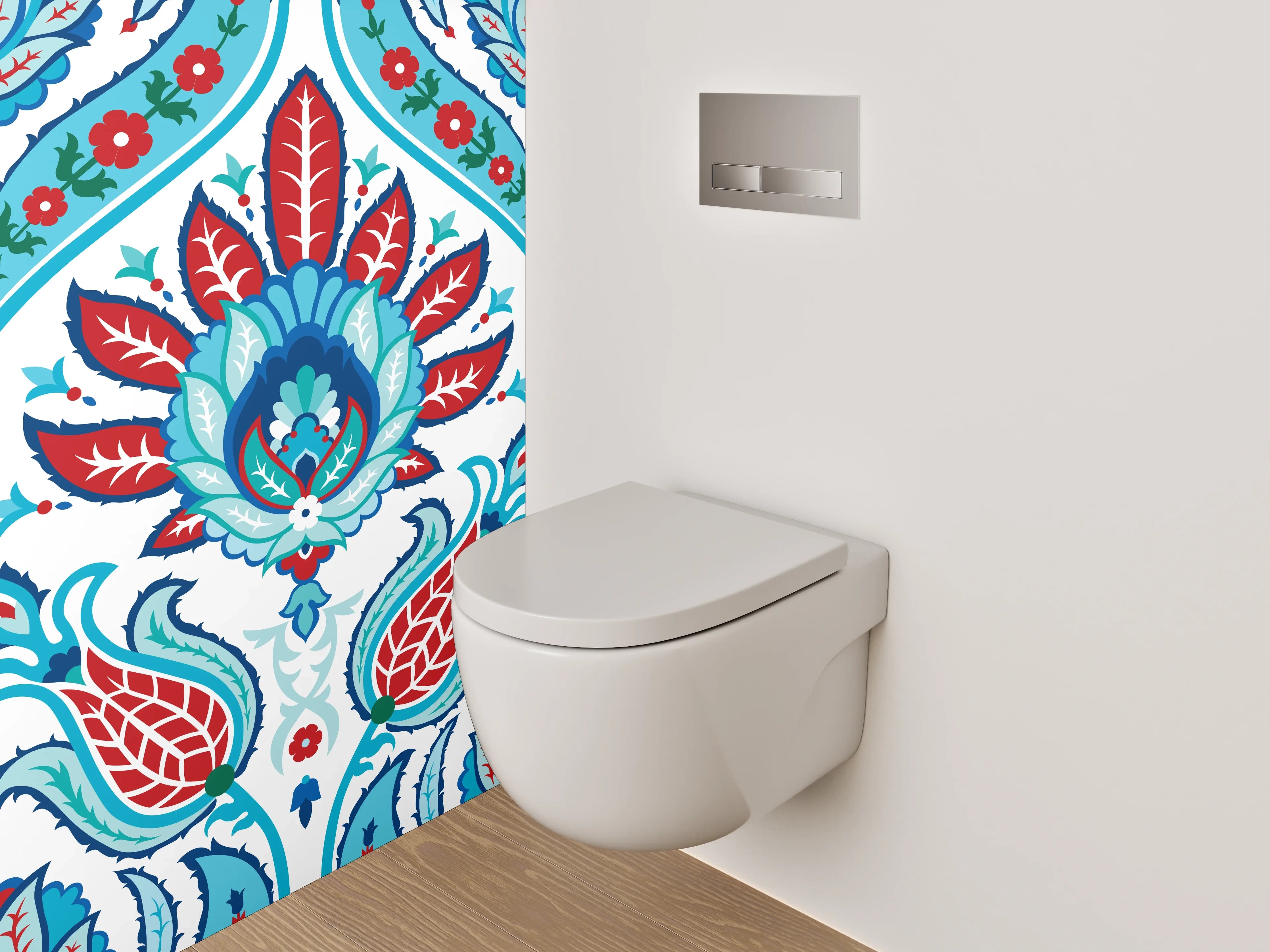 WC-Rückwand - Orientalisches Mosaik Muster Rot Blau