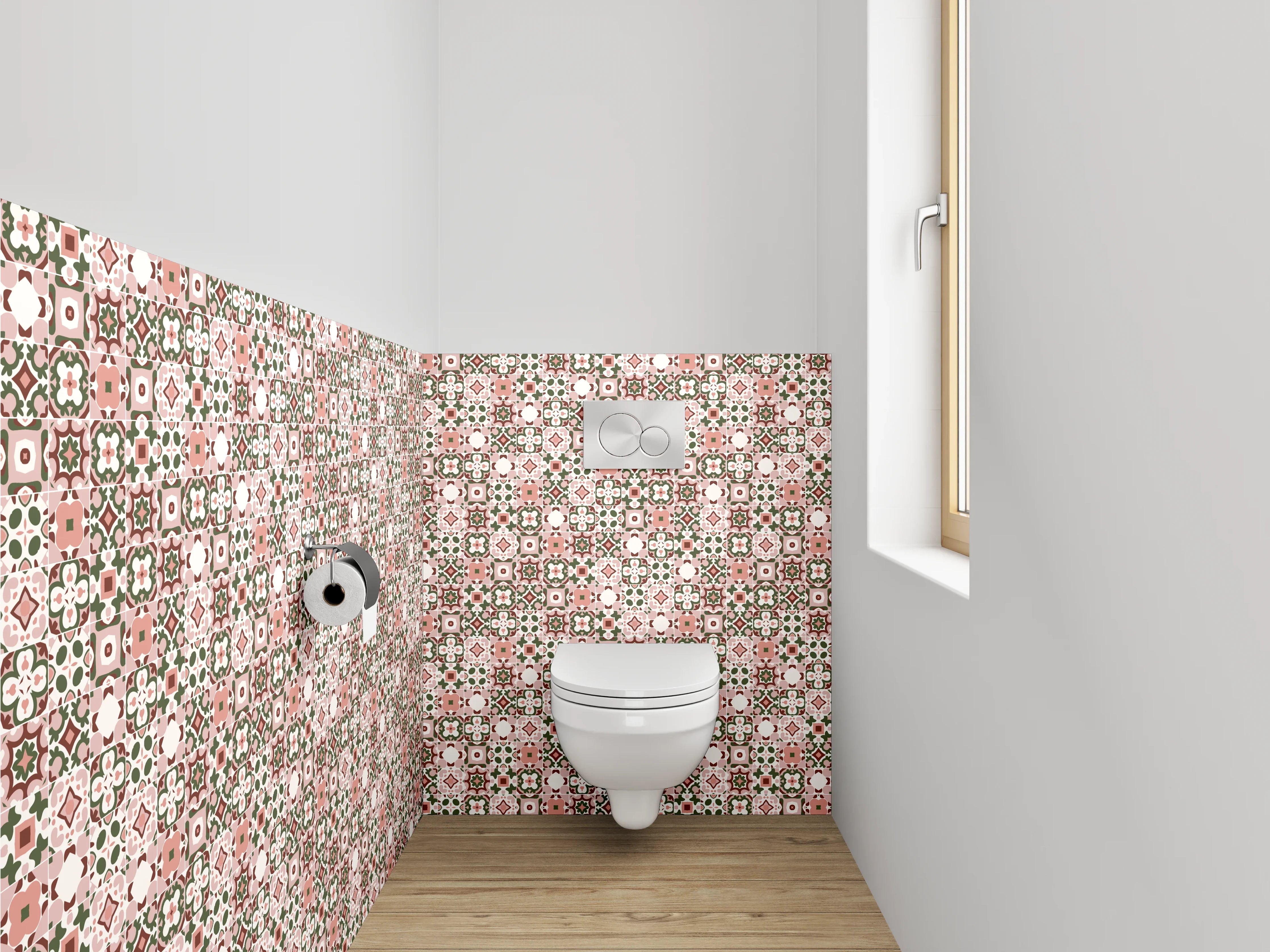 WC-Rückwand - Orientalisches Mosaik Rosa Braun