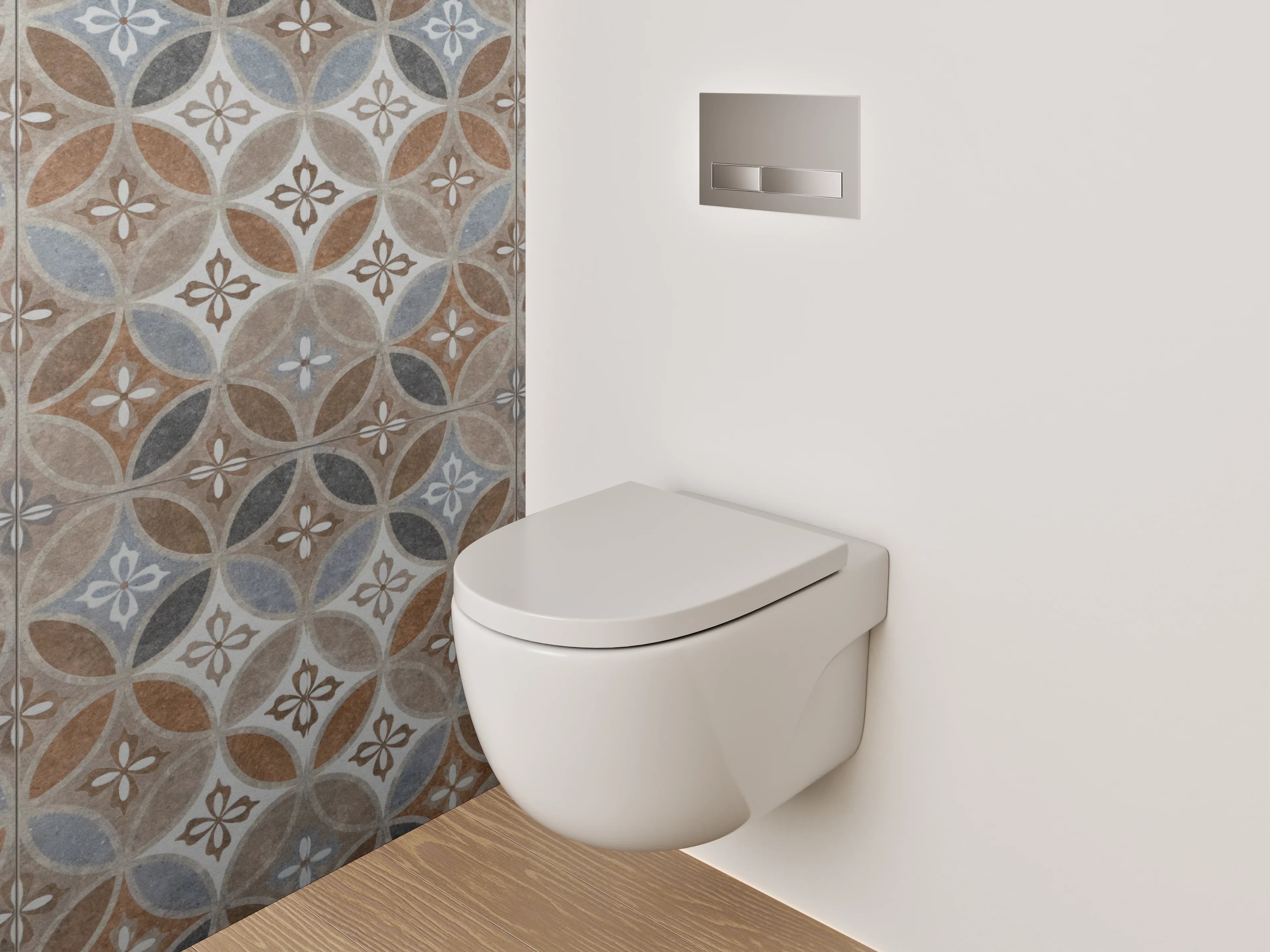 WC-Rückwand - Orientalisches Mosaikmuster braun-blau