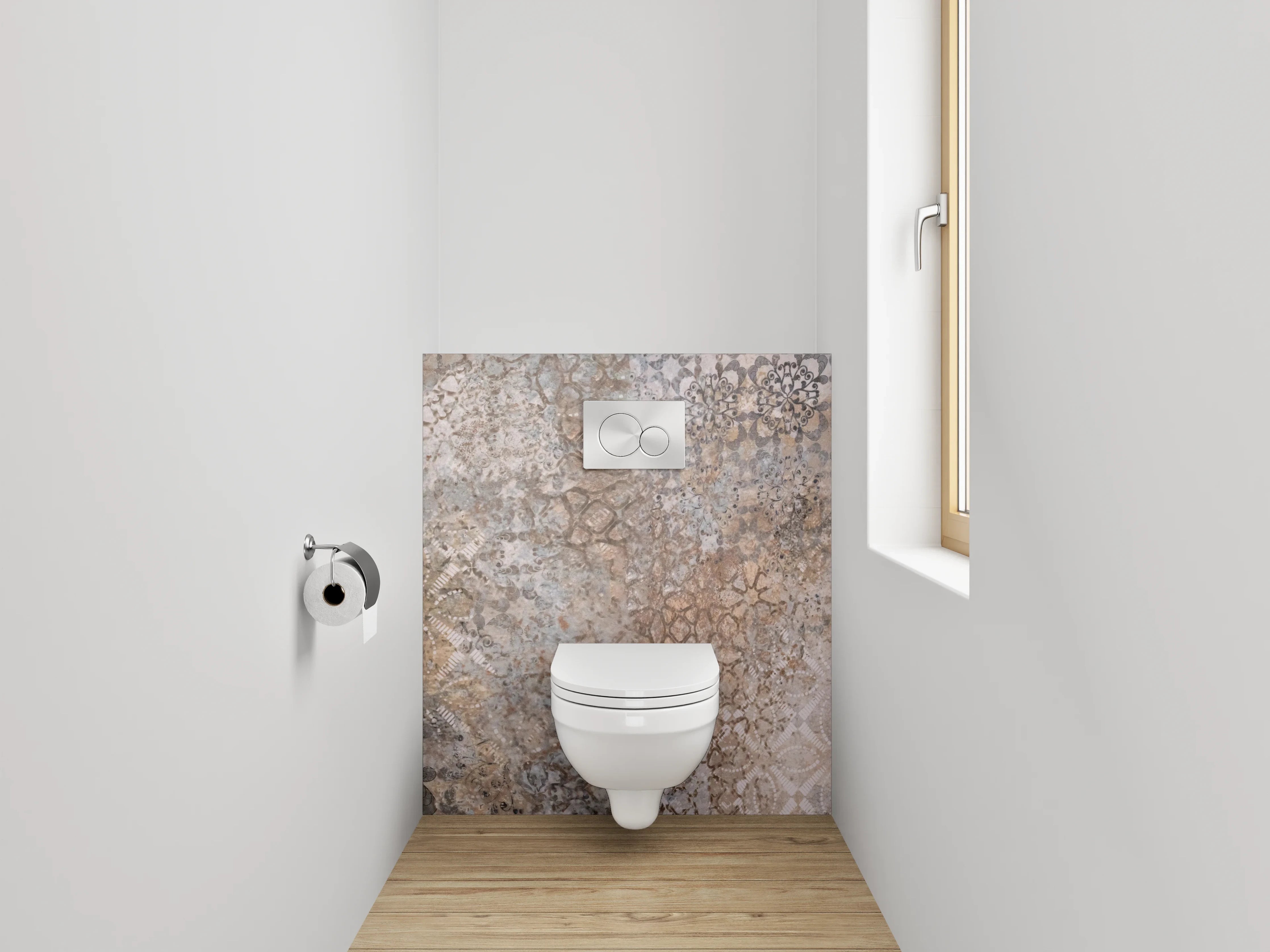 WC-Rückwand - Orientalisches Muster Vintage Fliesenoptik