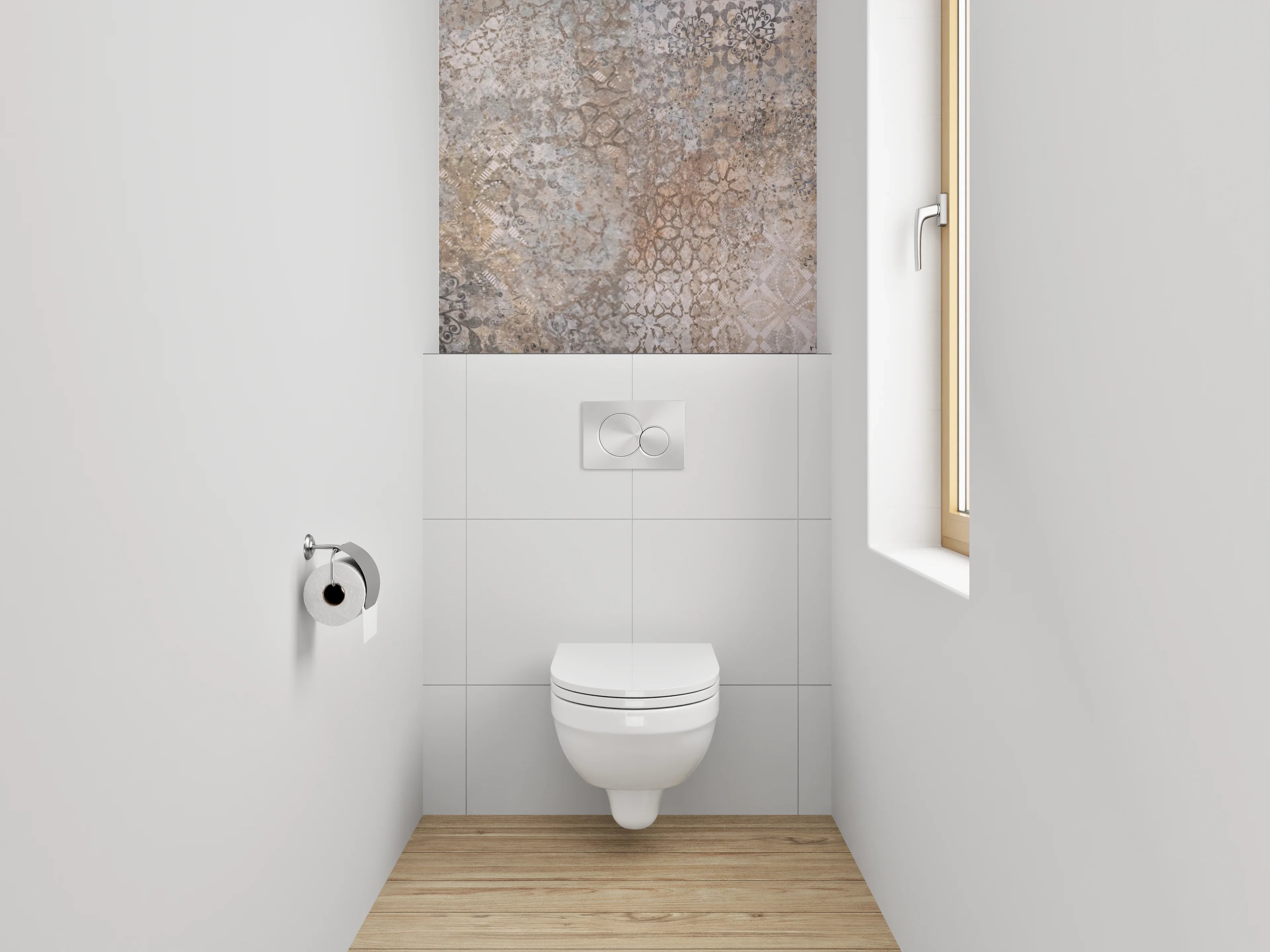 WC-Rückwand - Orientalisches Muster Vintage Fliesenoptik