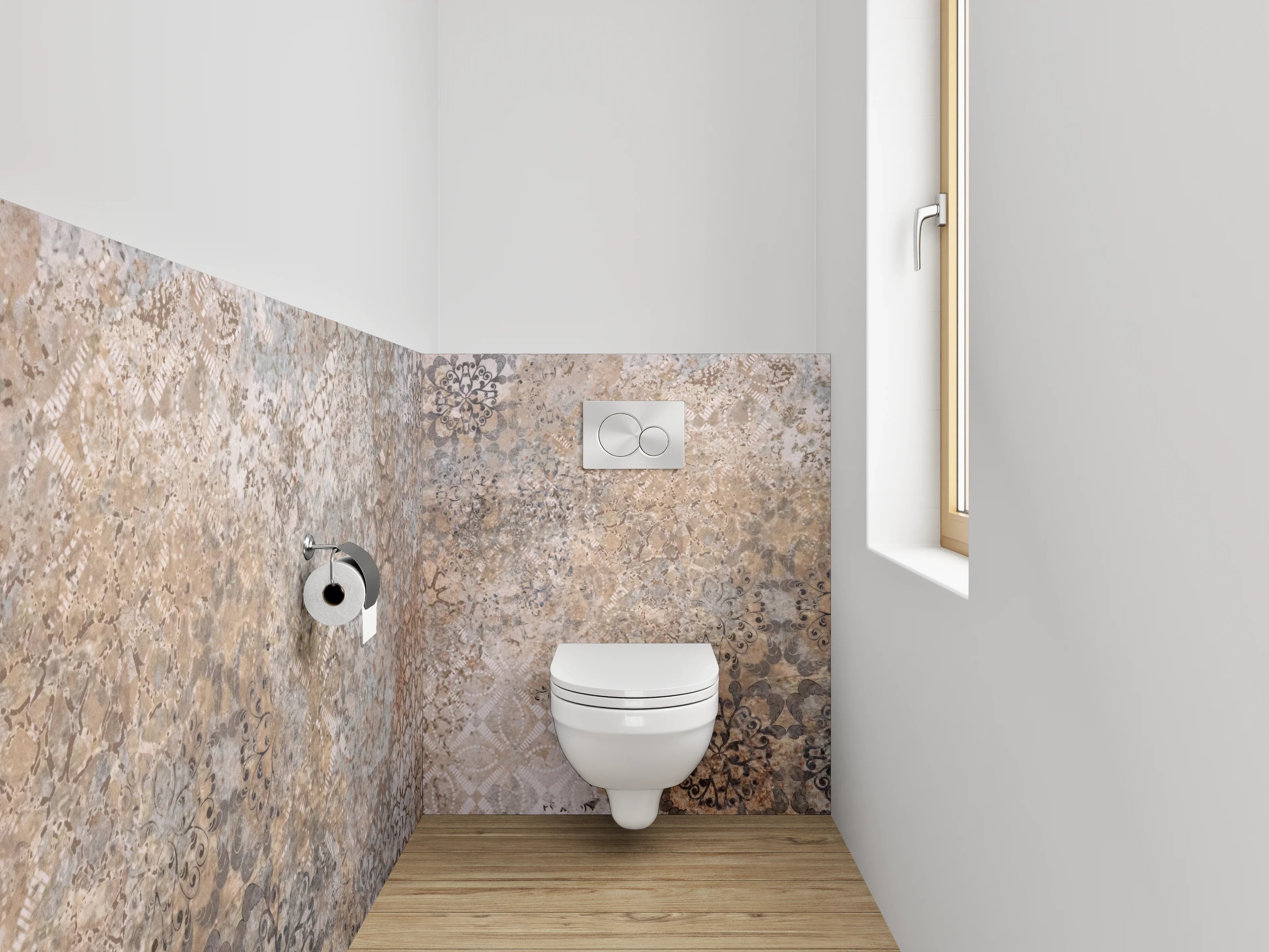 WC-Rückwand - Orientalisches Muster Vintage Fliesenoptik