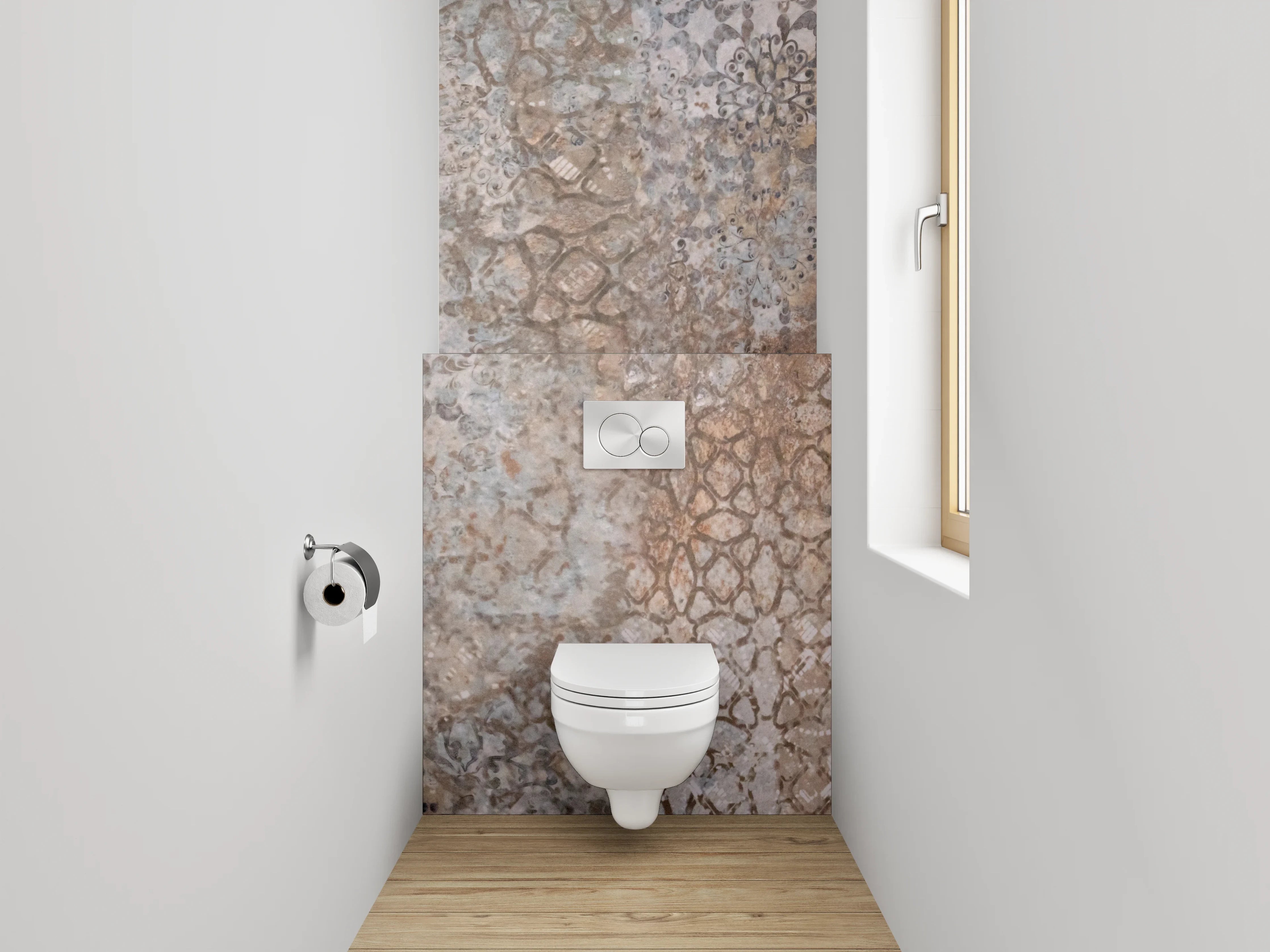 WC-Rückwand - Orientalisches Muster Vintage Fliesenoptik
