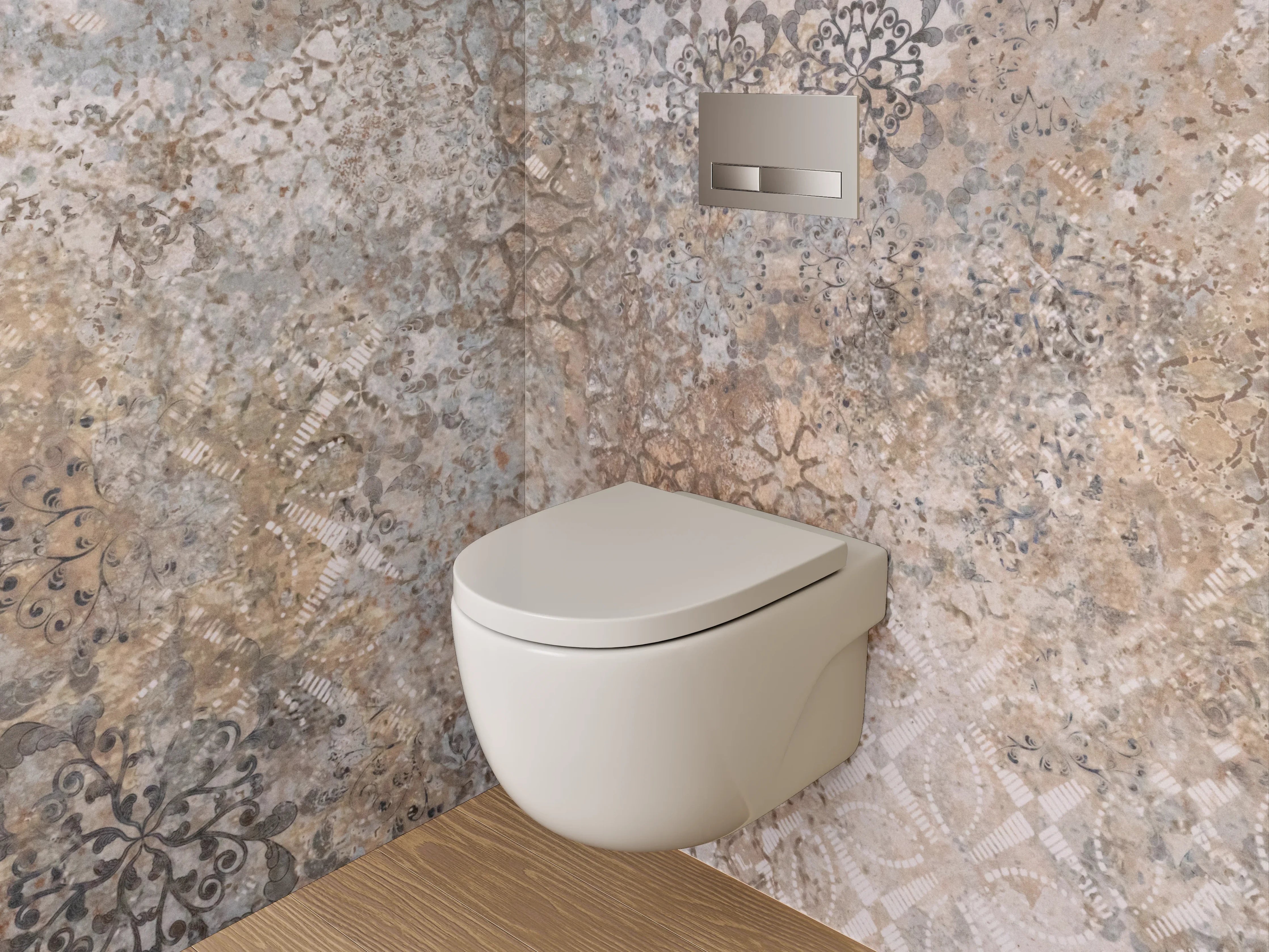 WC-Rückwand - Orientalisches Muster Vintage Fliesenoptik