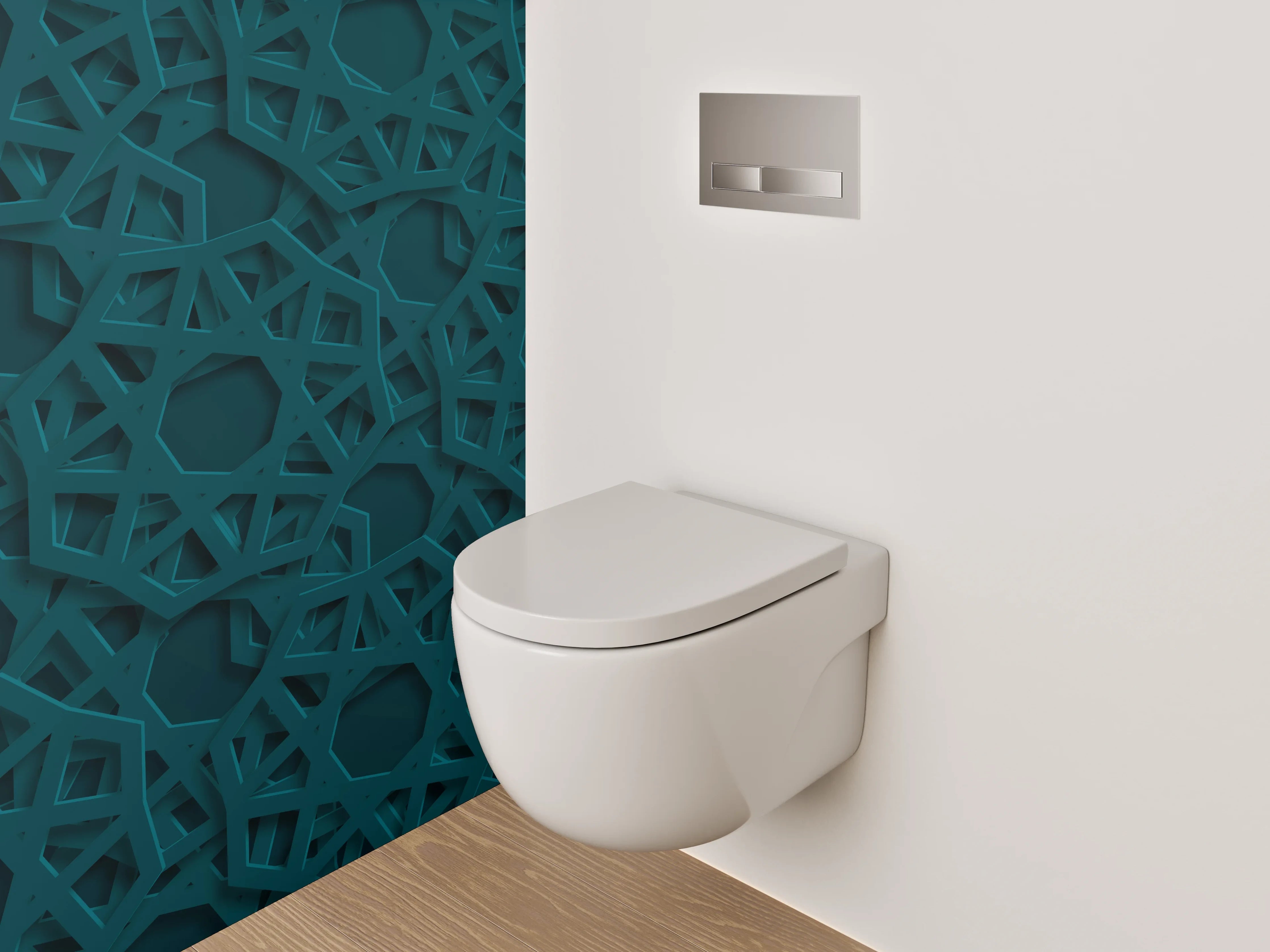WC-Rückwand - Orientalisches Muster in Türkis