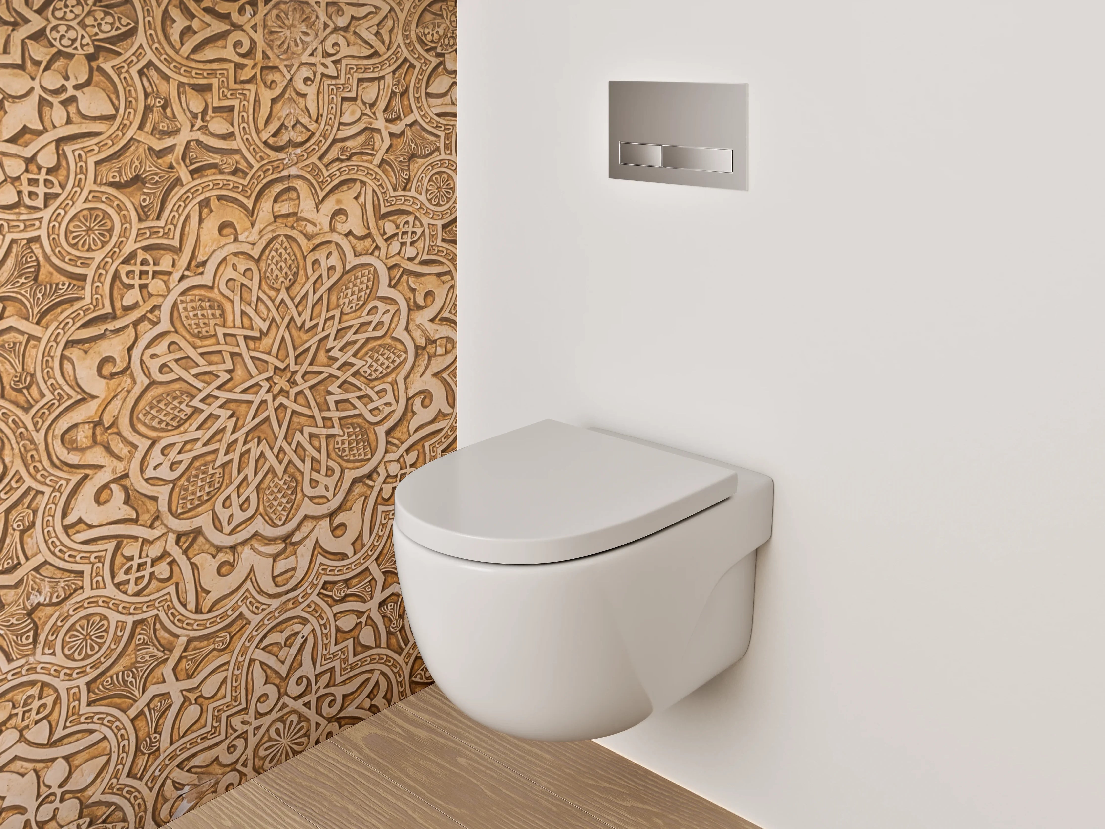 WC-Rückwand - Orientalisches Ornament Muster Braun