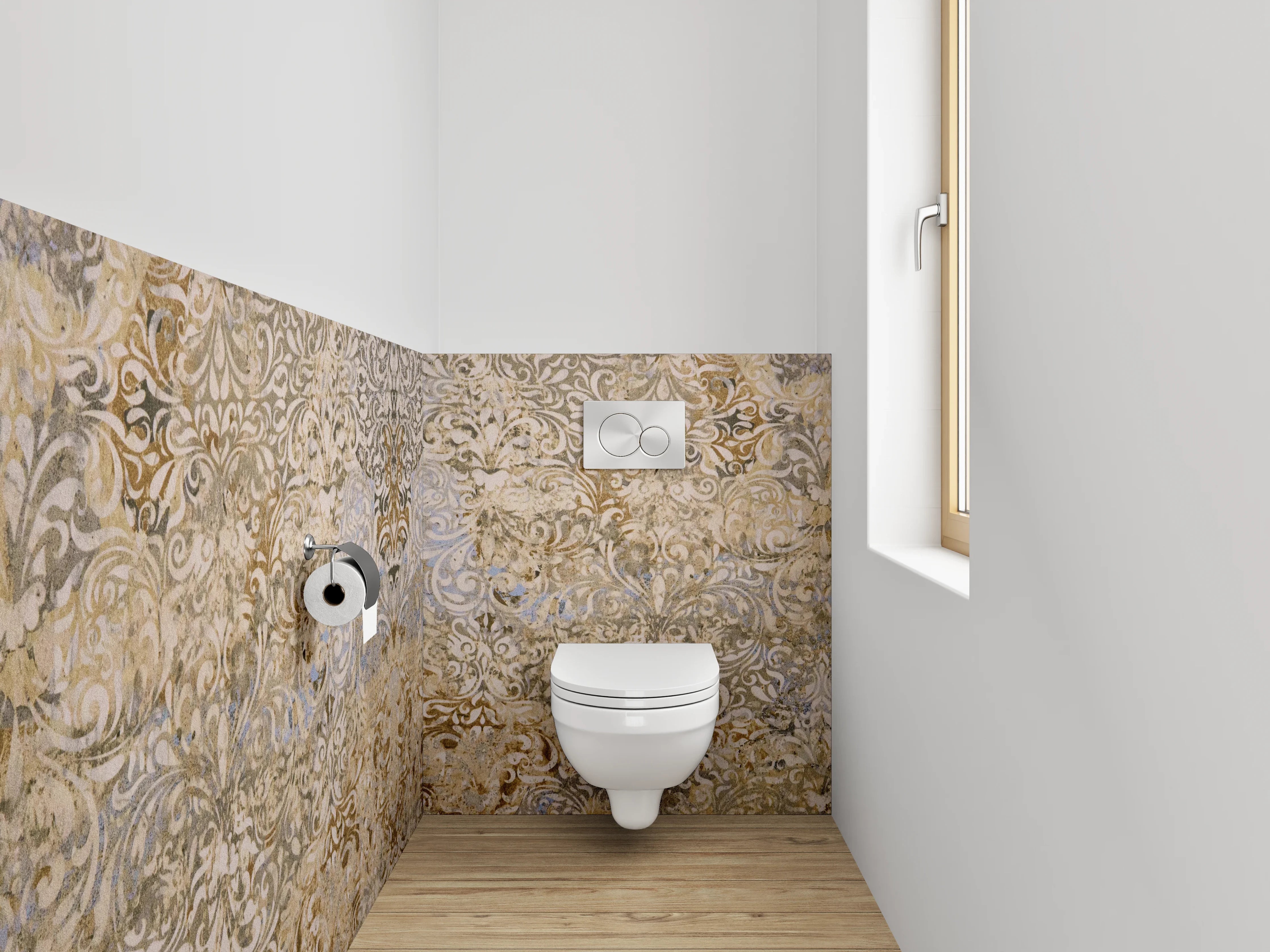 WC-Rückwand - Orientalisches Ornament Vintage Tapete