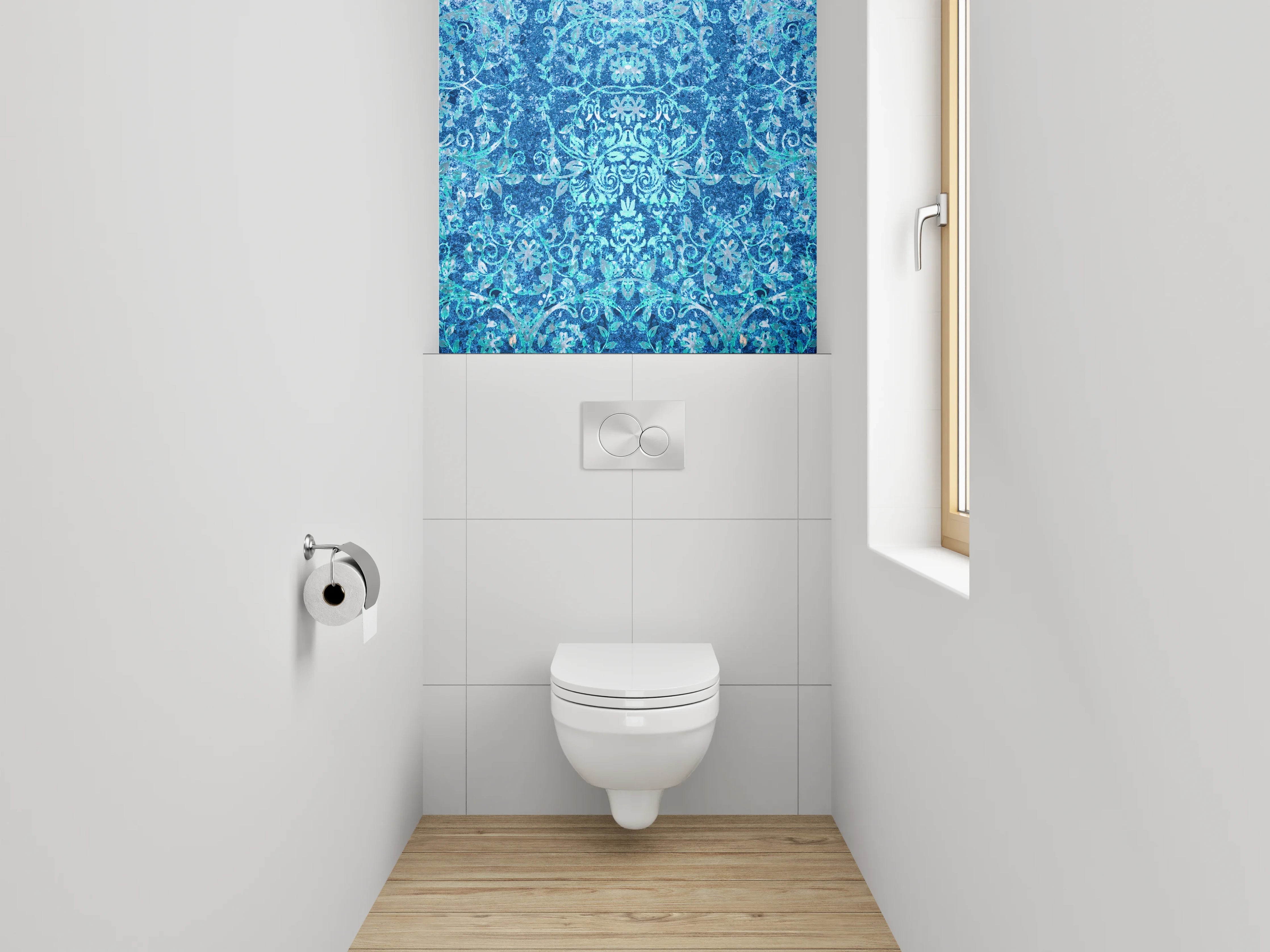 WC-Rückwand - Orientalisches blaues Mosaikmuster