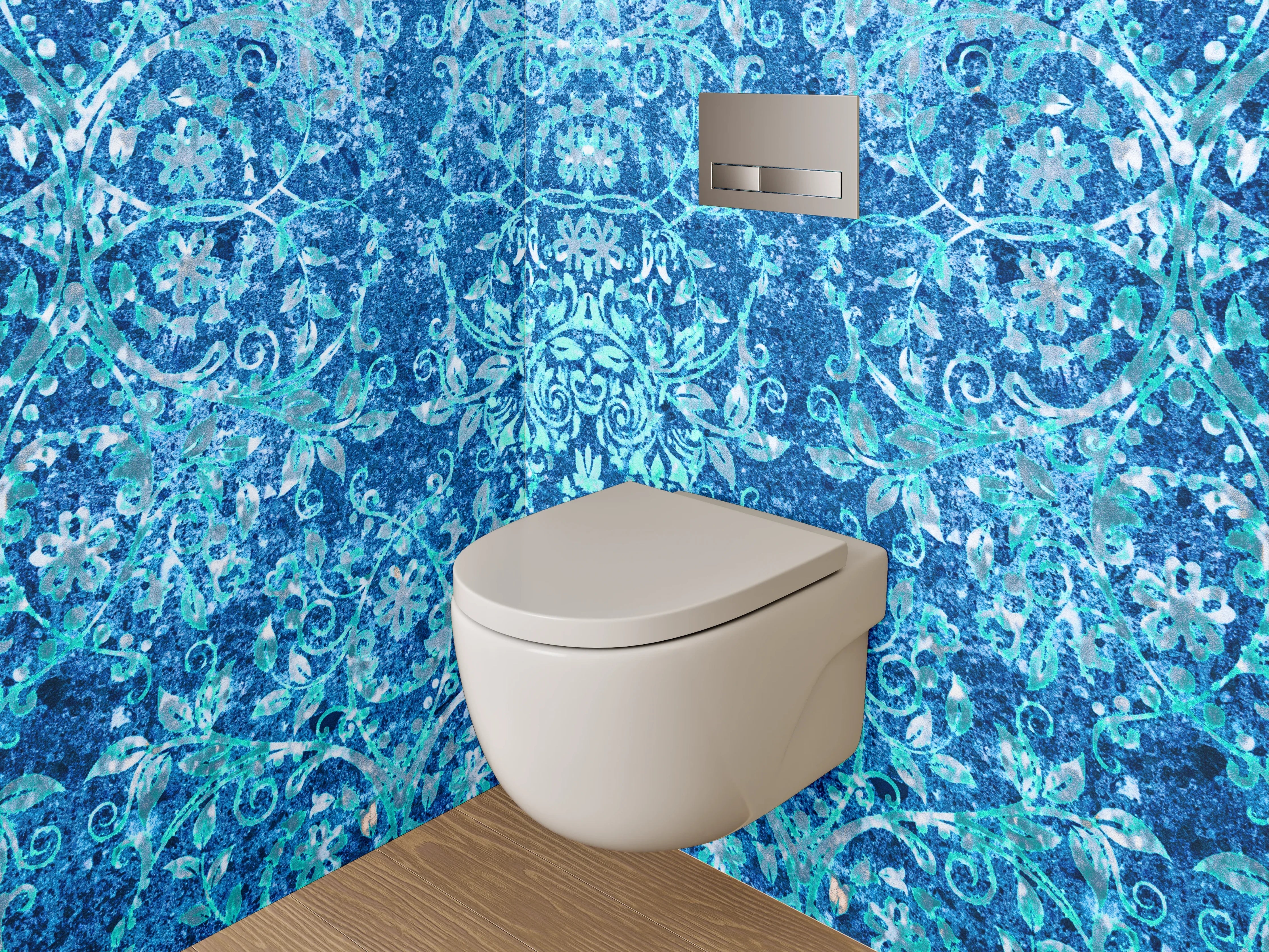 WC-Rückwand - Orientalisches blaues Mosaikmuster