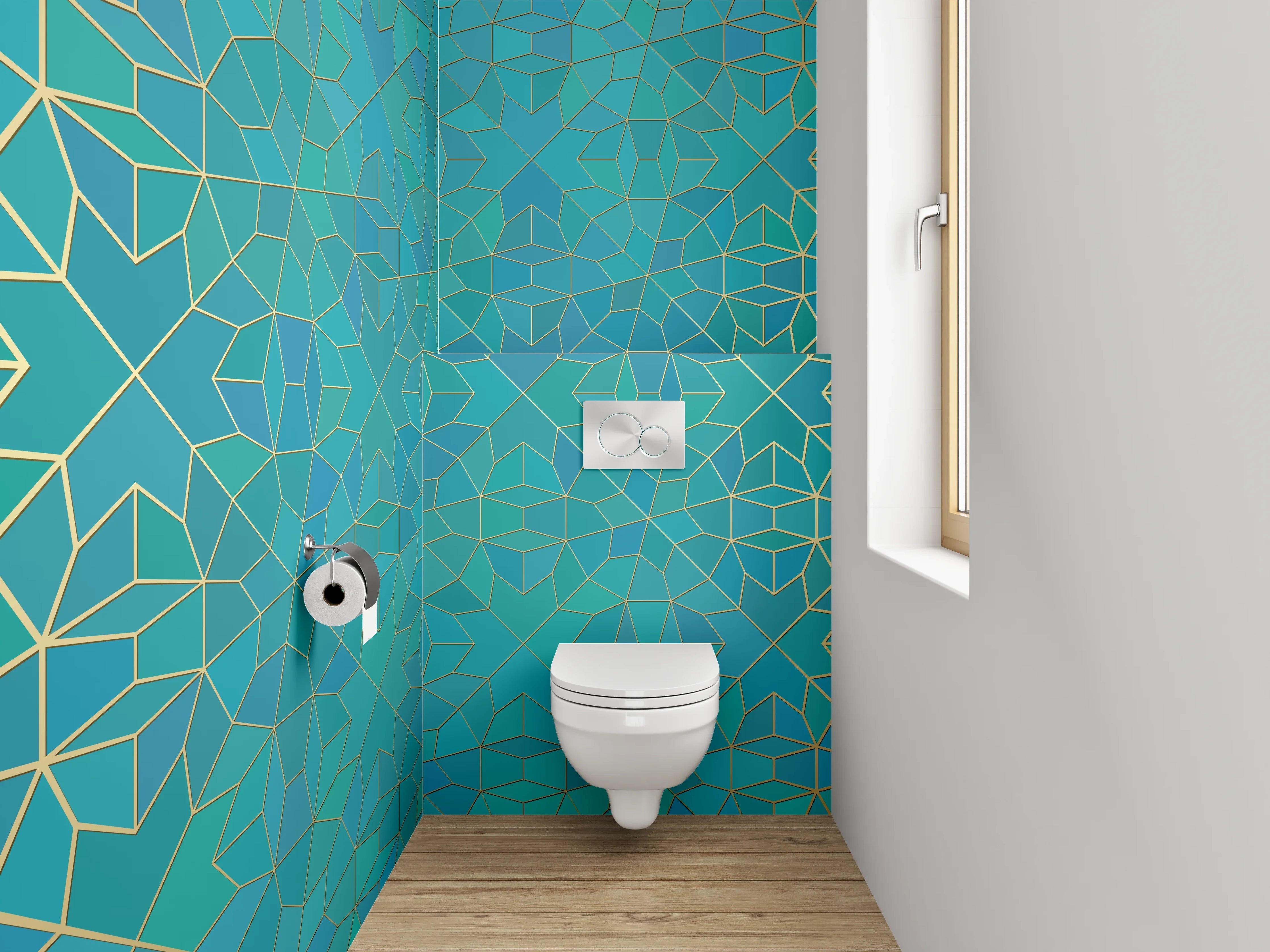 WC-Rückwand - Orientalisches geometrisches Mosaik Muster