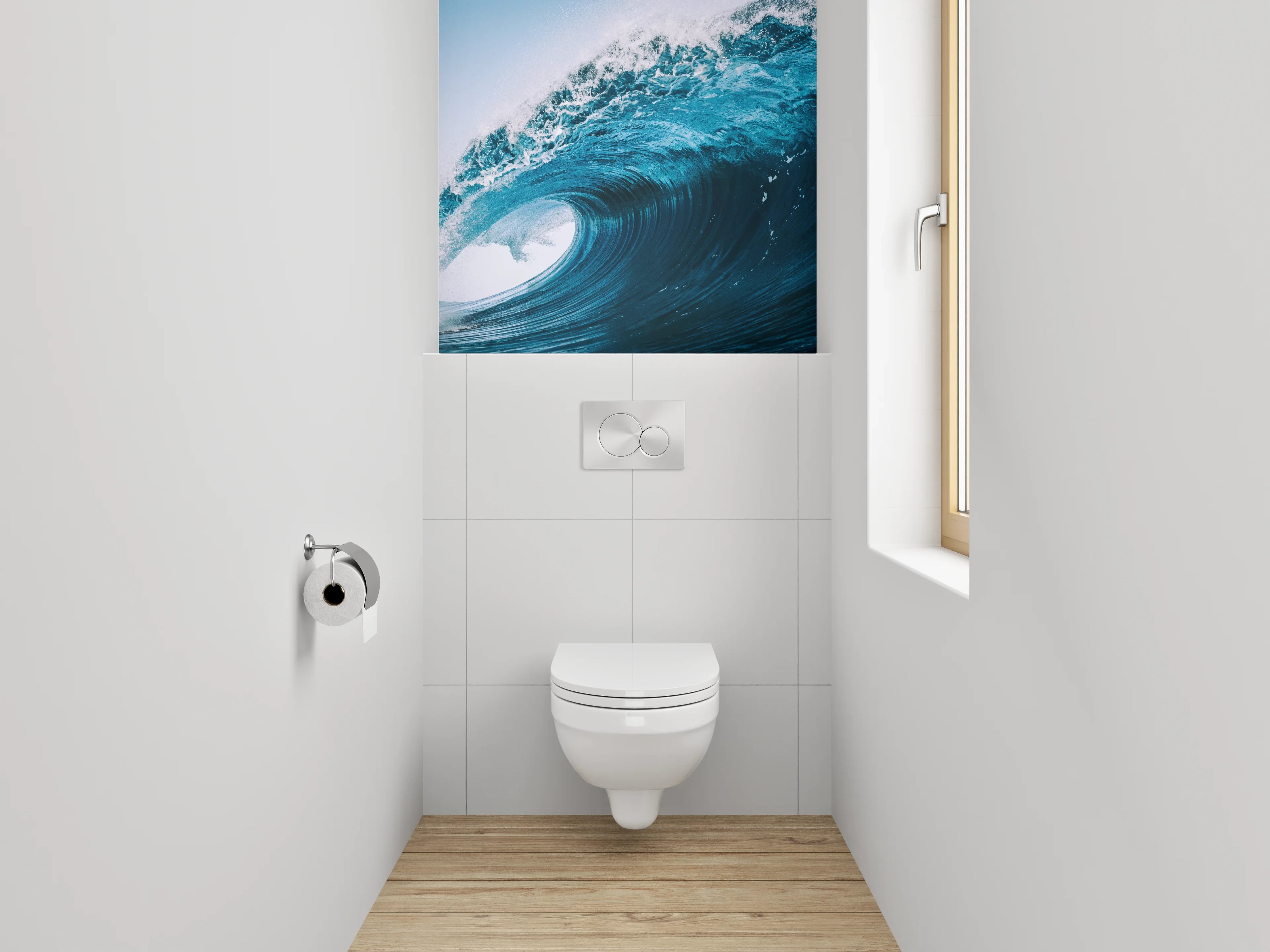WC-Rückwand - Ozeanwelle Kraftvoll