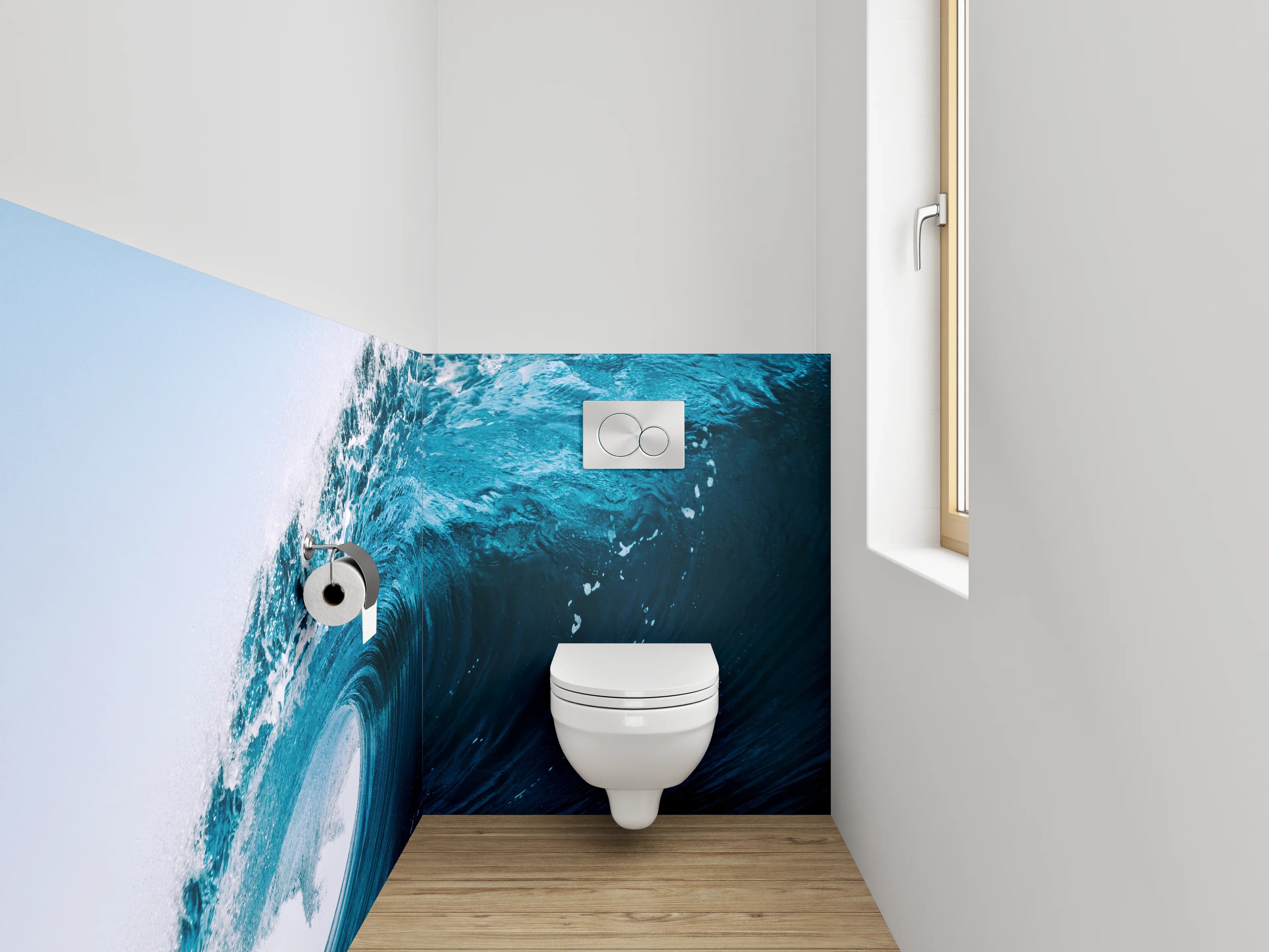 WC-Rückwand - Ozeanwelle Kraftvoll