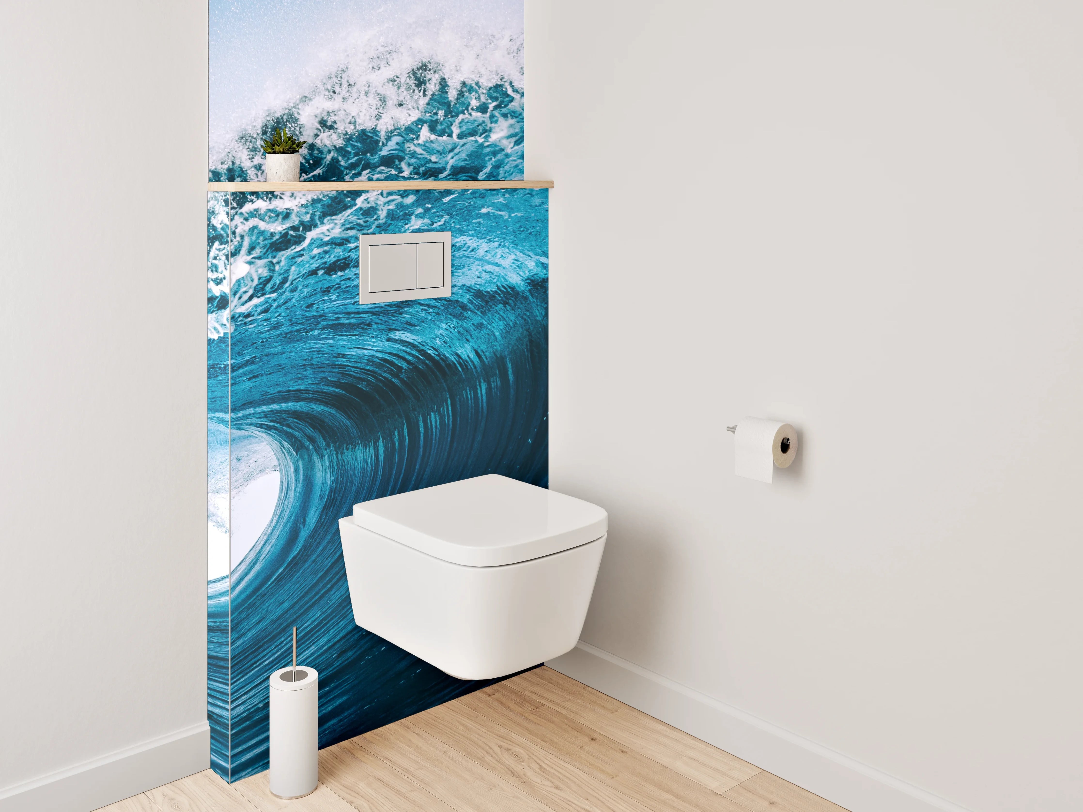 WC-Rückwand - Ozeanwelle Kraftvoll