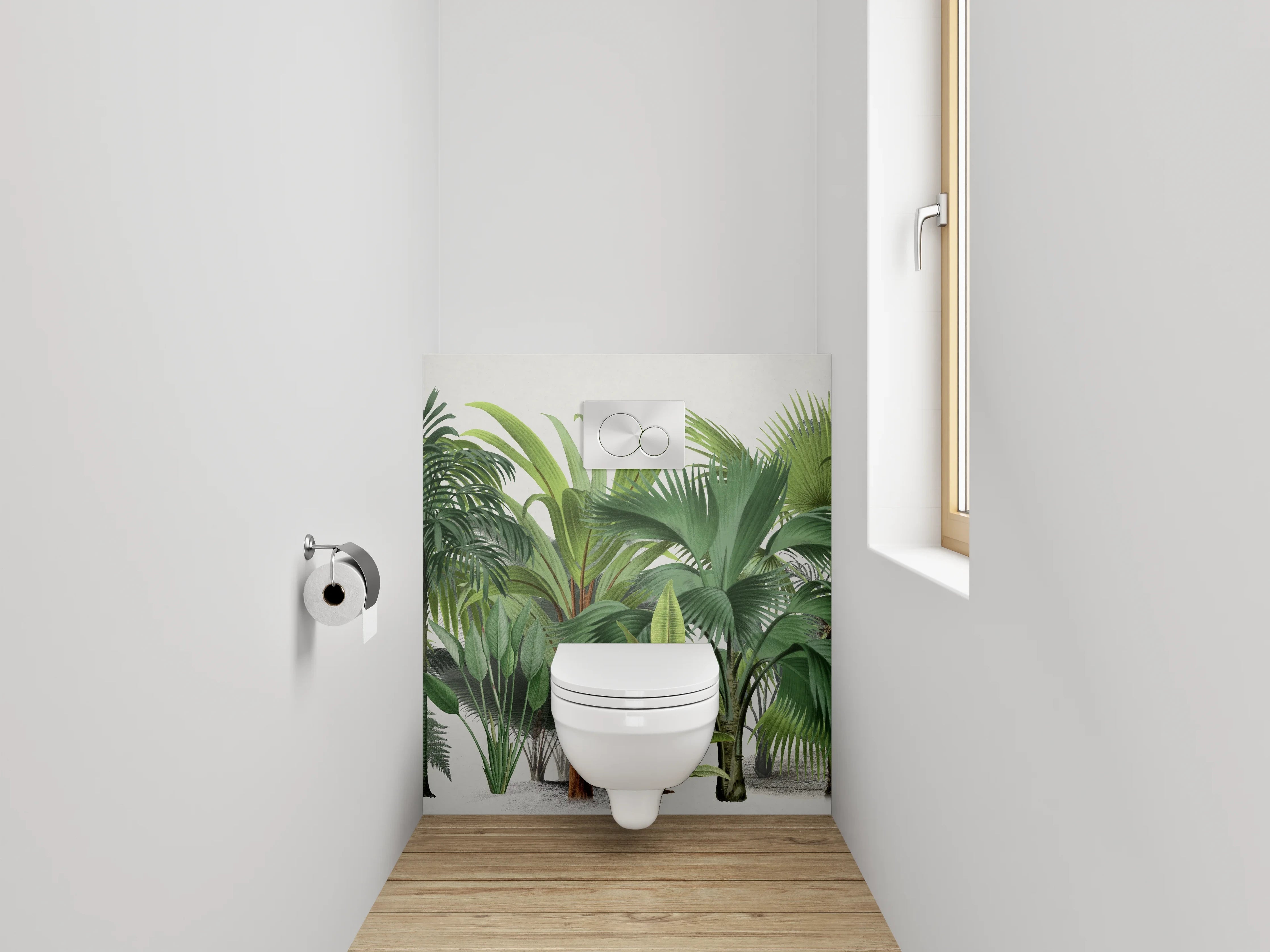 WC-Rückwand - Palmen & tropische Pflanzen Illustration