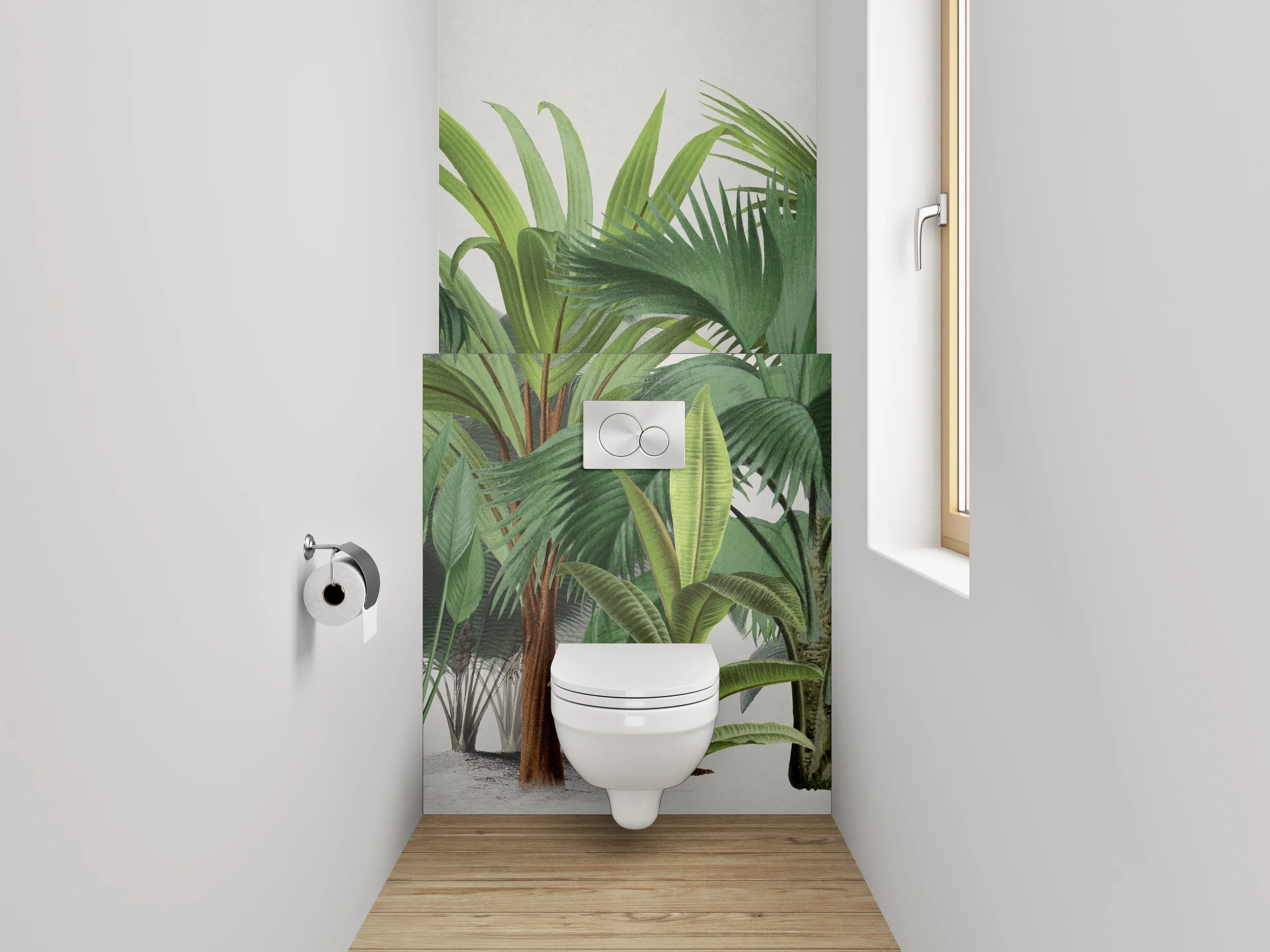 WC-Rückwand - Palmen & tropische Pflanzen Illustration
