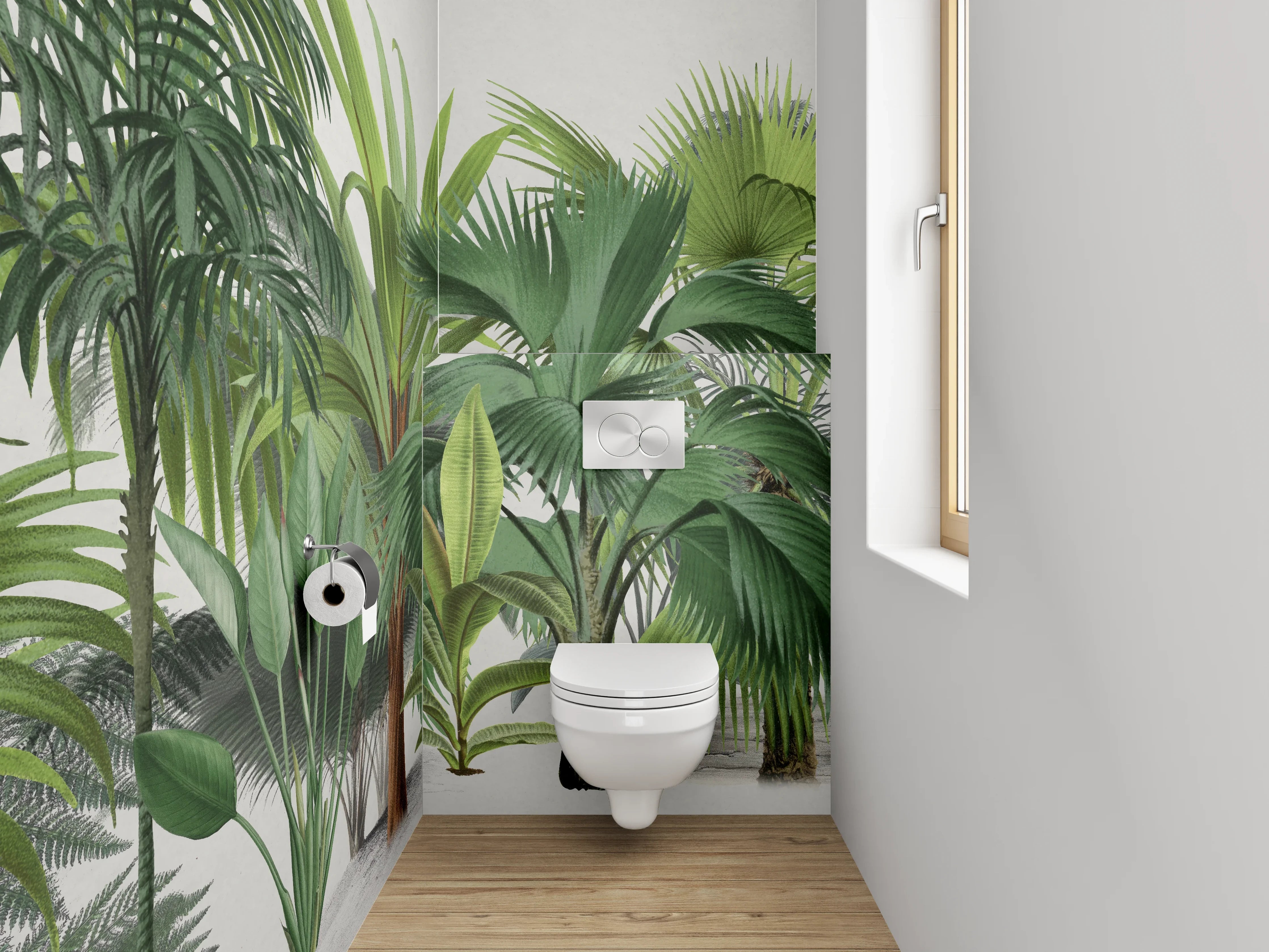 WC-Rückwand - Palmen & tropische Pflanzen Illustration