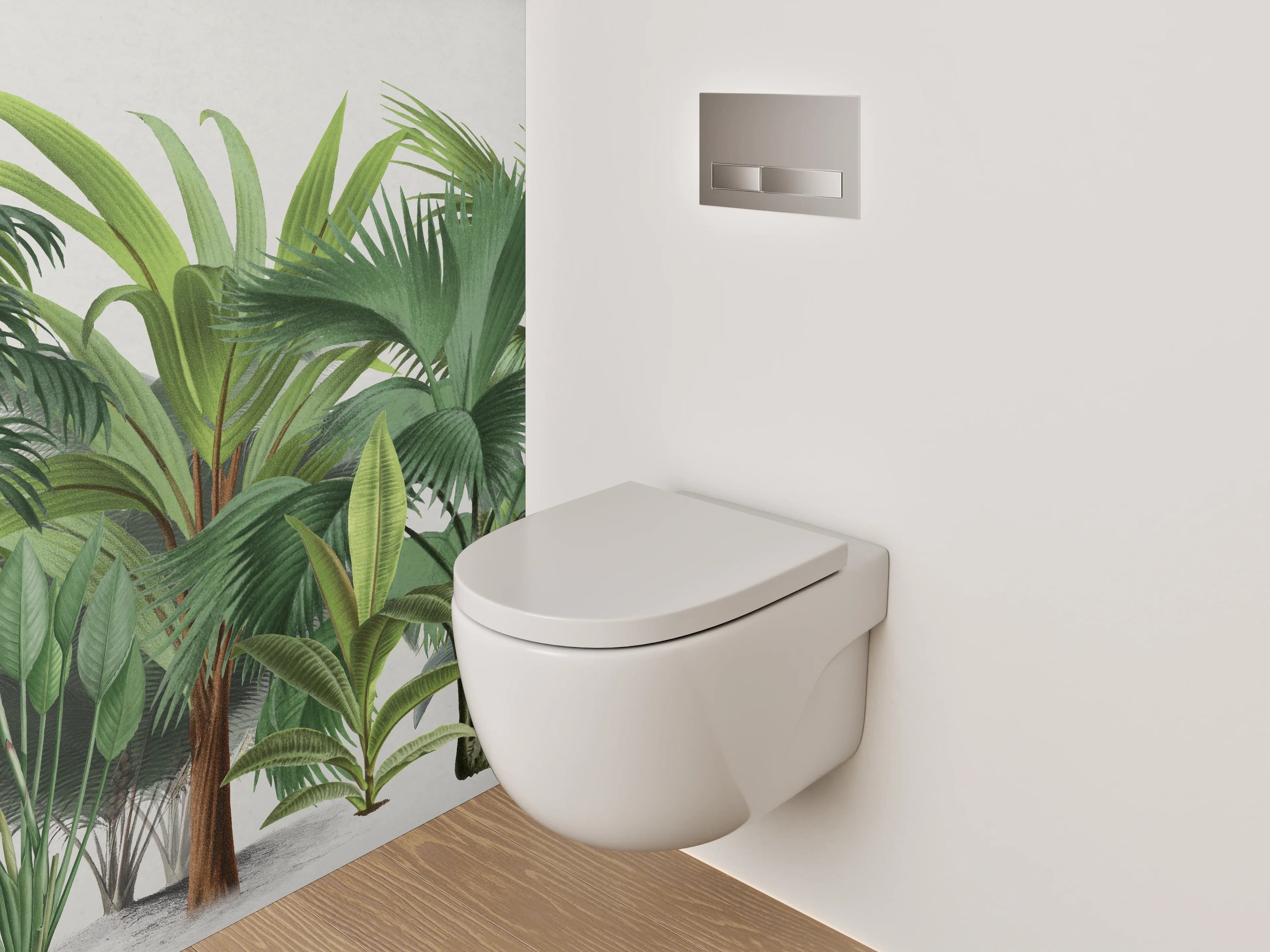 WC-Rückwand - Palmen & tropische Pflanzen Illustration