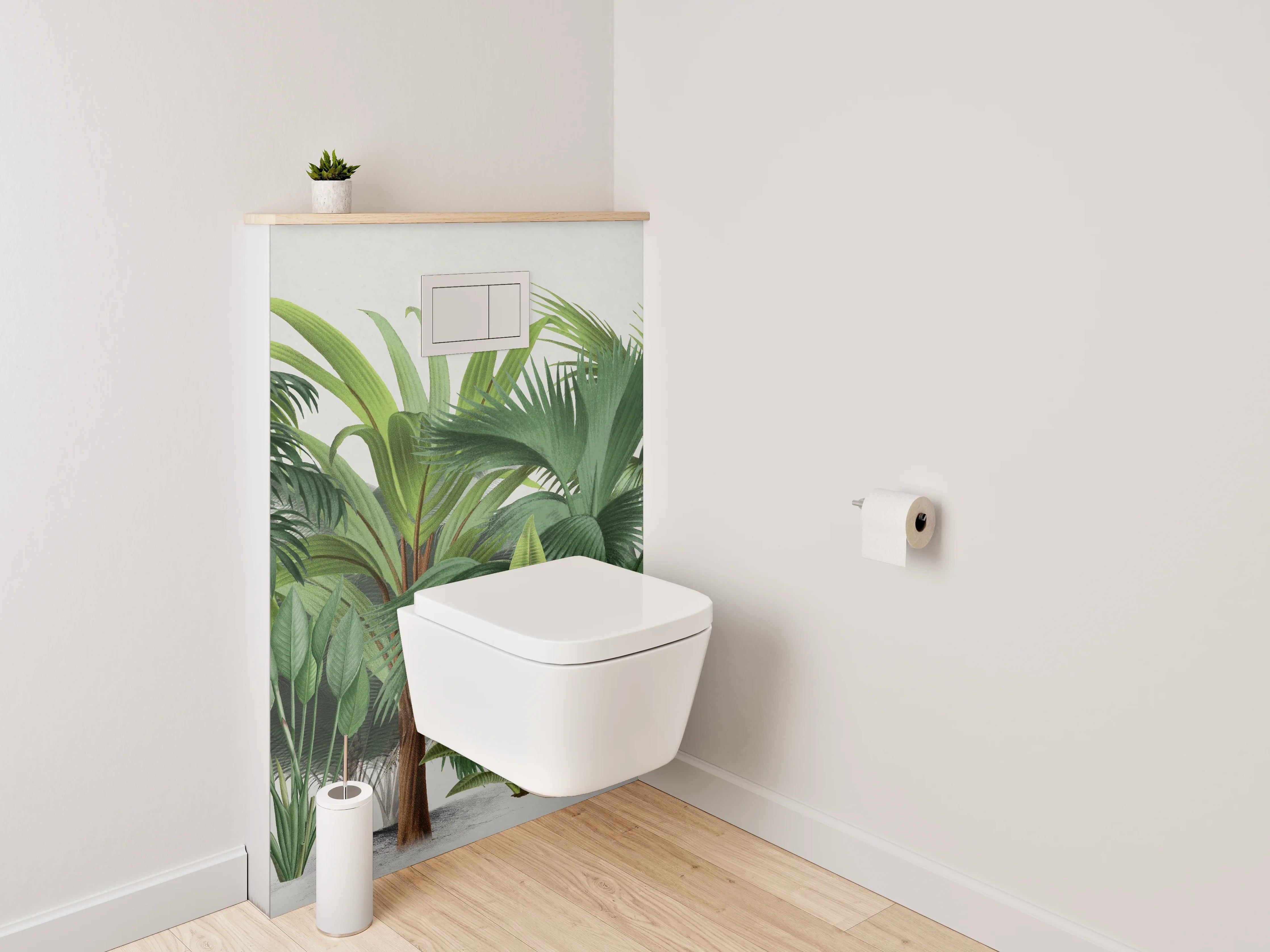 WC-Rückwand - Palmen & tropische Pflanzen Illustration
