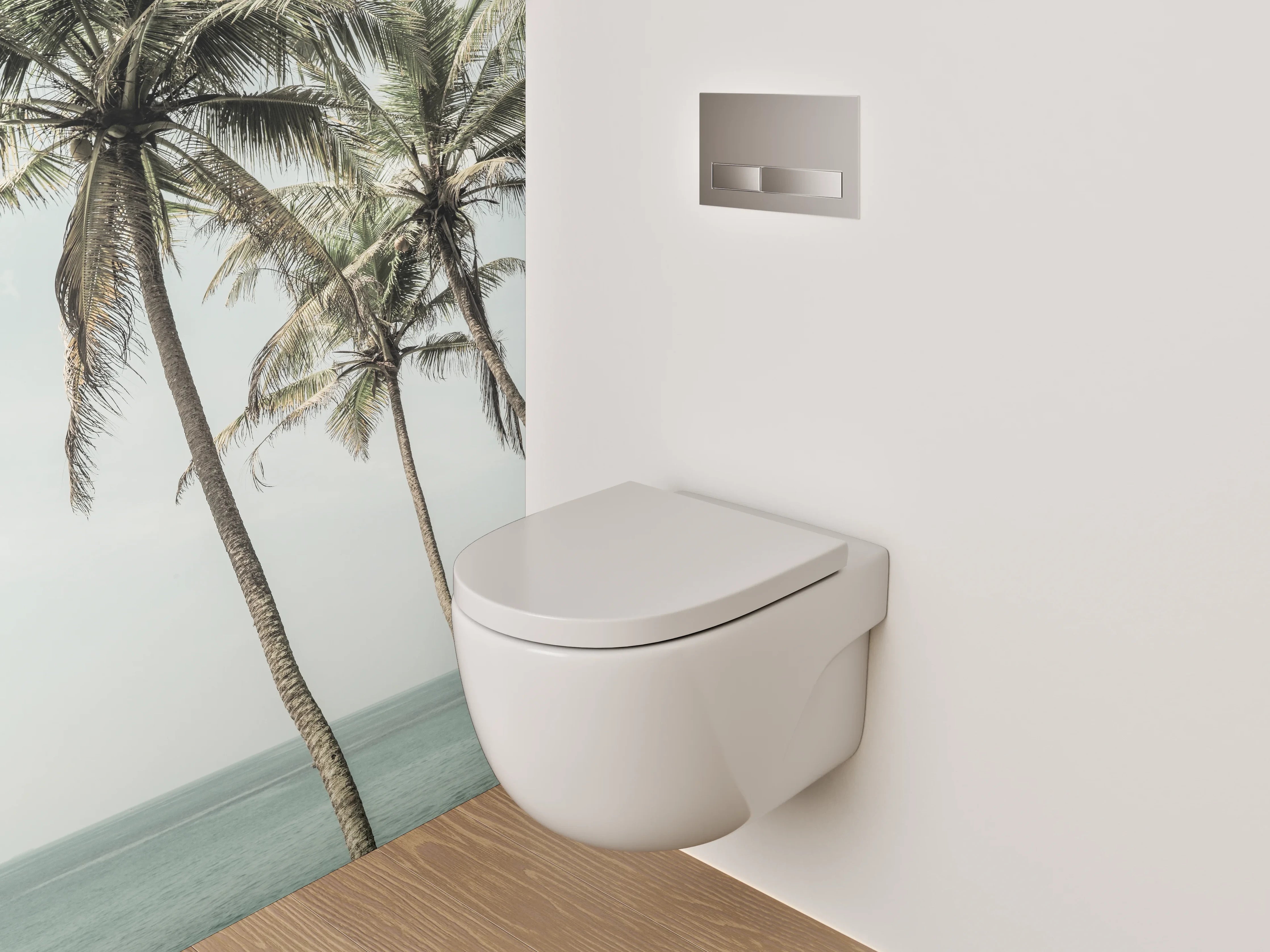 WC-Rückwand - Palmen am Meer Fotomotiv