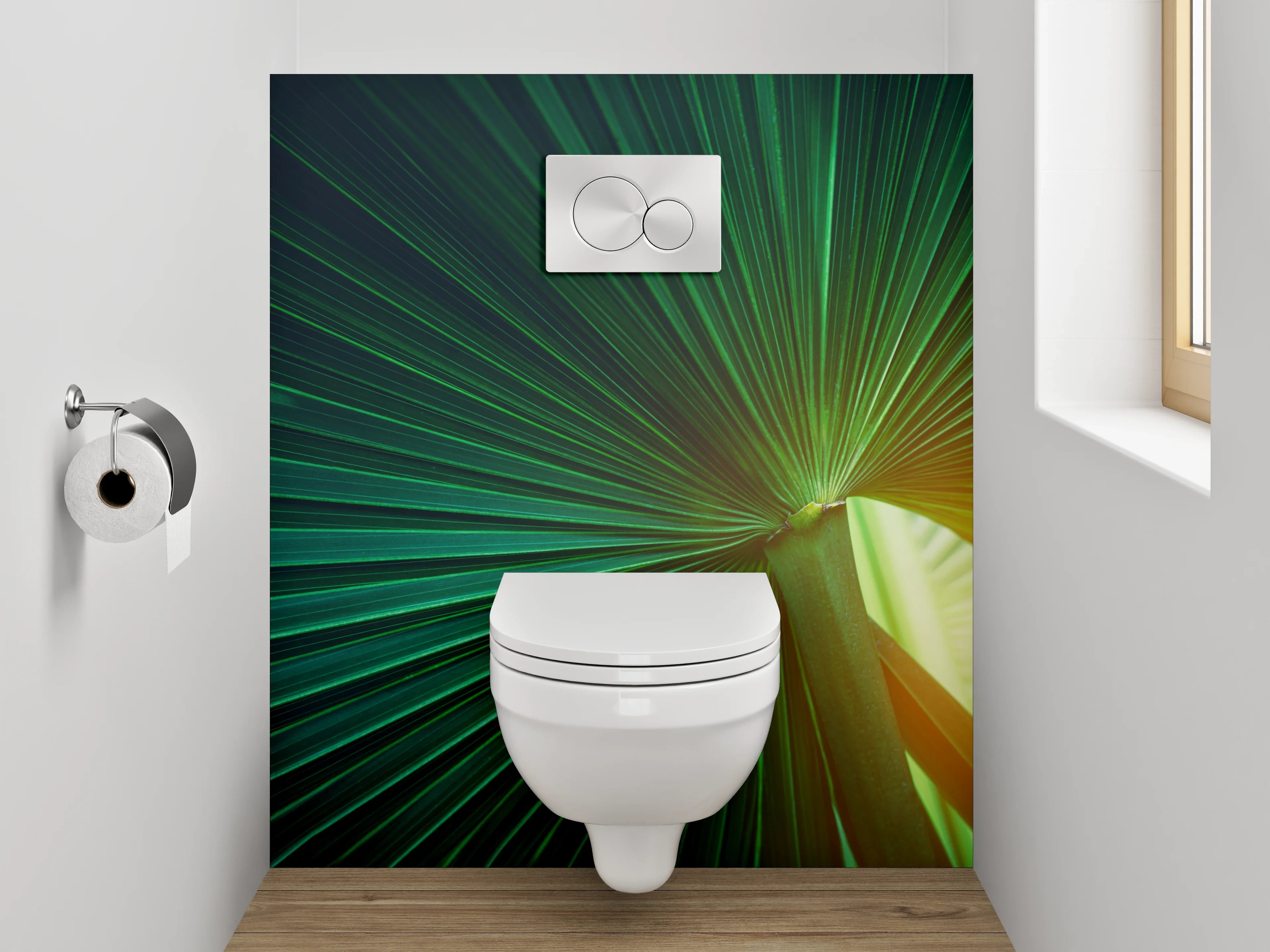 WC-Rückwand - Palmenblatt Natur Motiv Grün