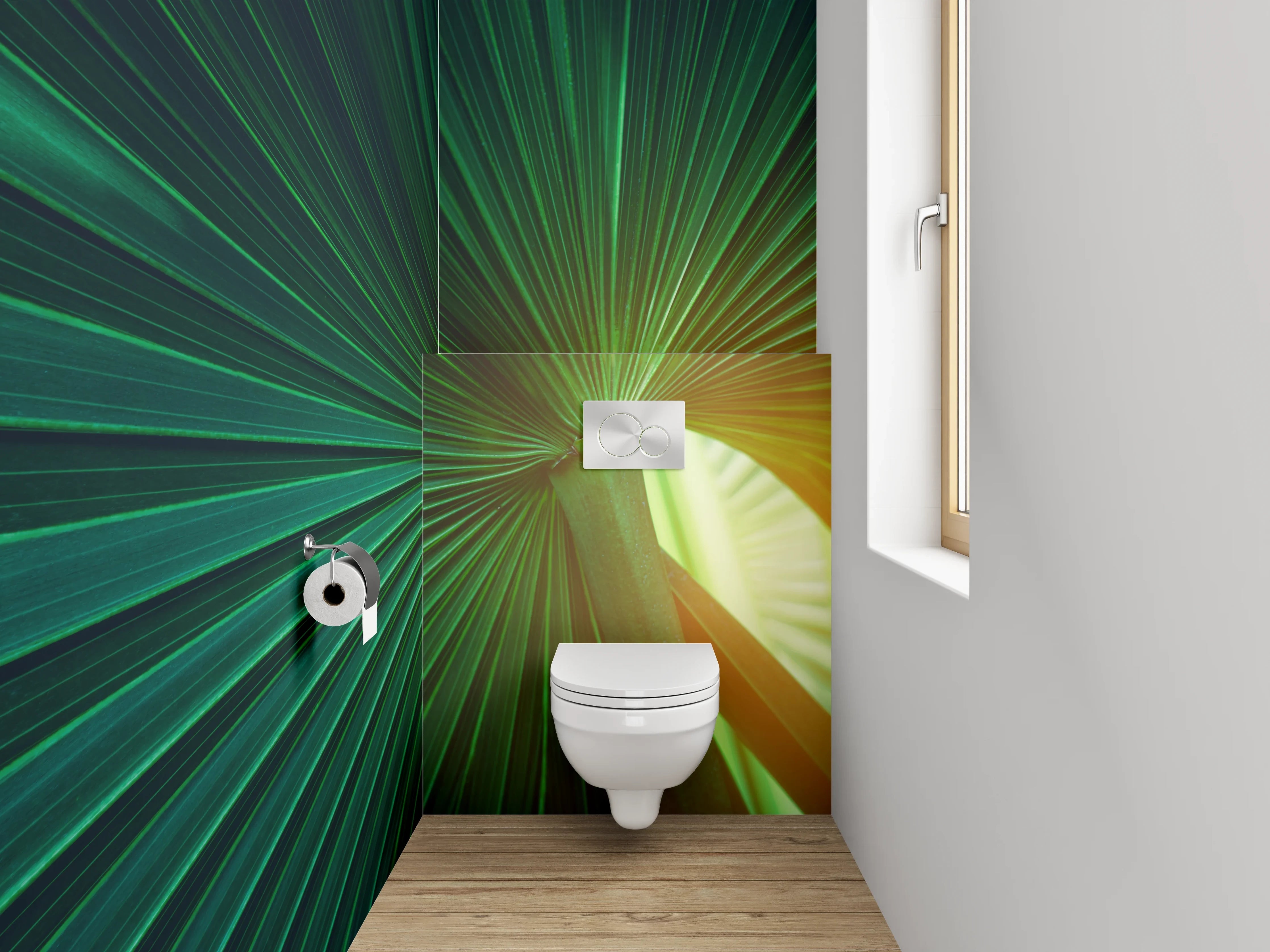 WC-Rückwand - Palmenblatt Natur Motiv Grün