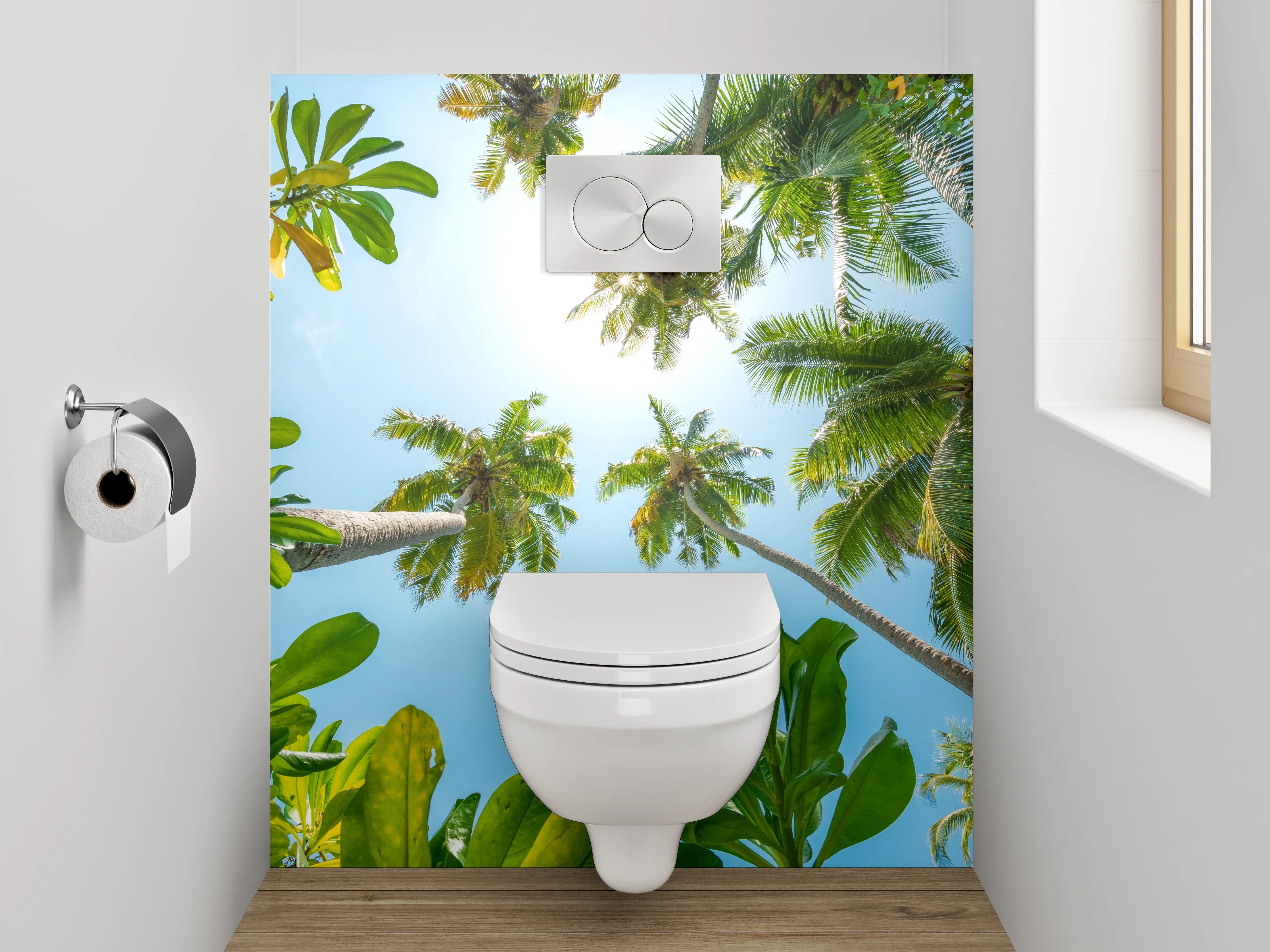 WC-Rückwand - Palmenhimmel Tropisch Sommer Sonne