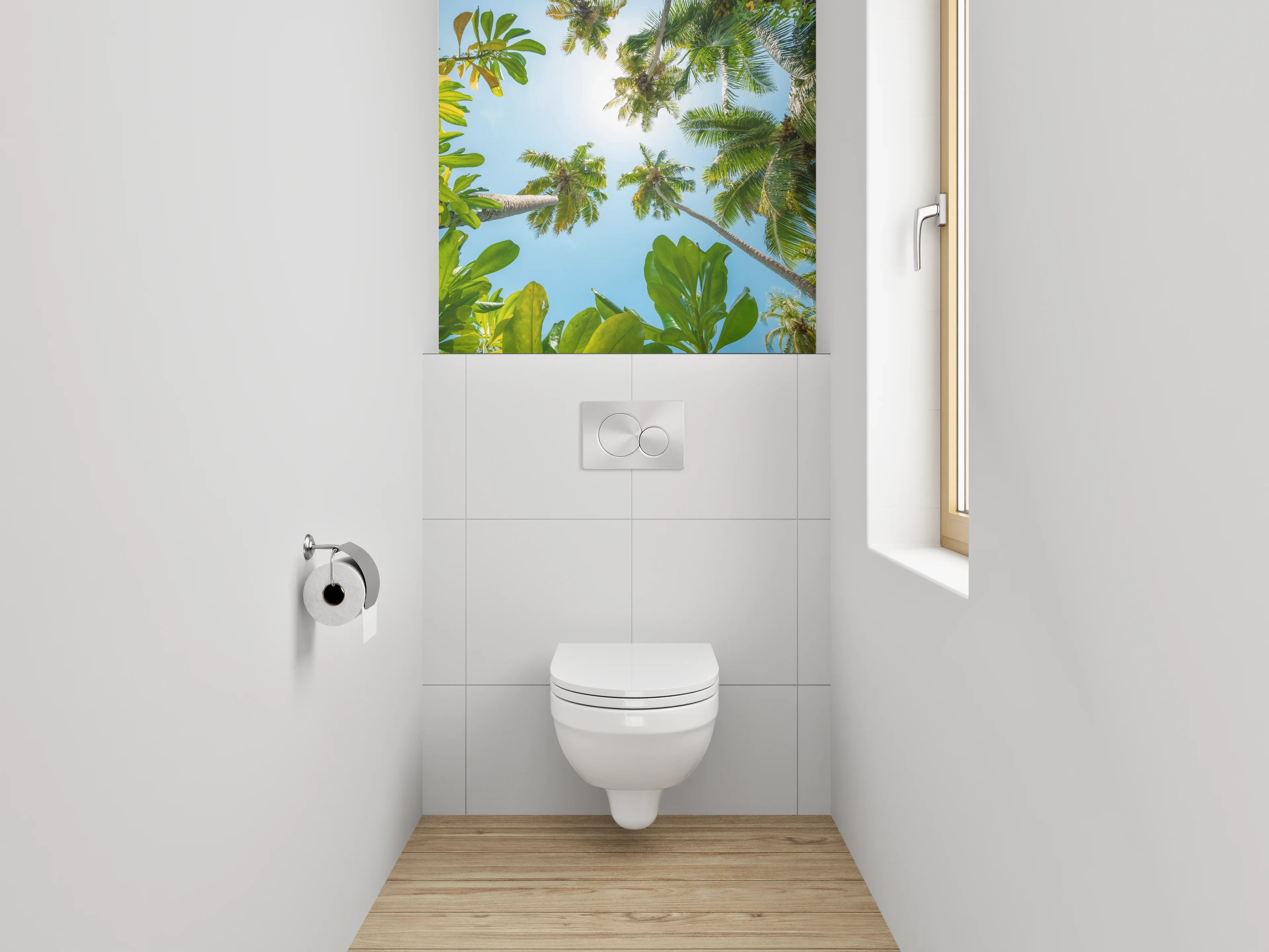 WC-Rückwand - Palmenhimmel Tropisch Sommer Sonne
