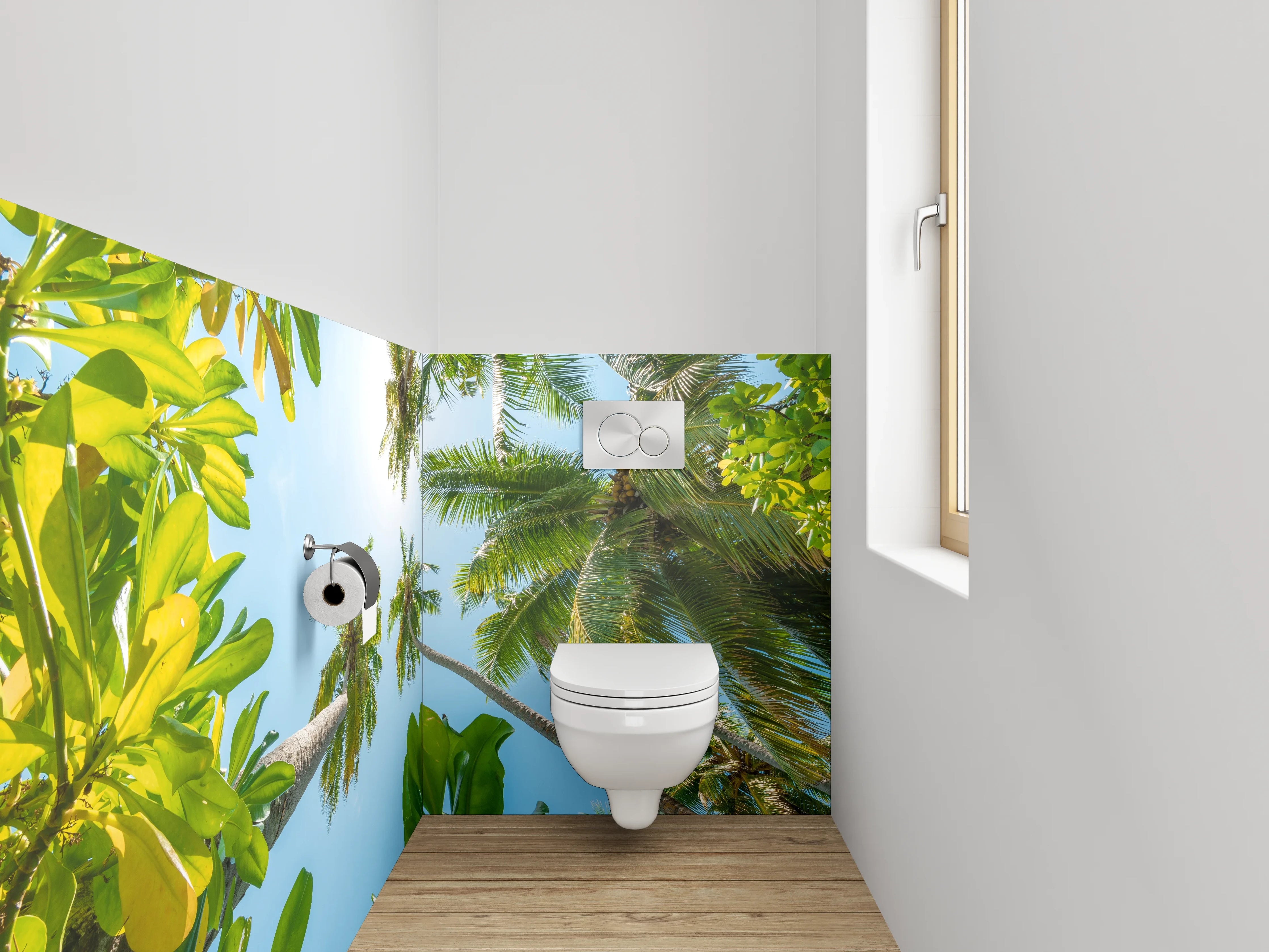 WC-Rückwand - Palmenhimmel Tropisch Sommer Sonne