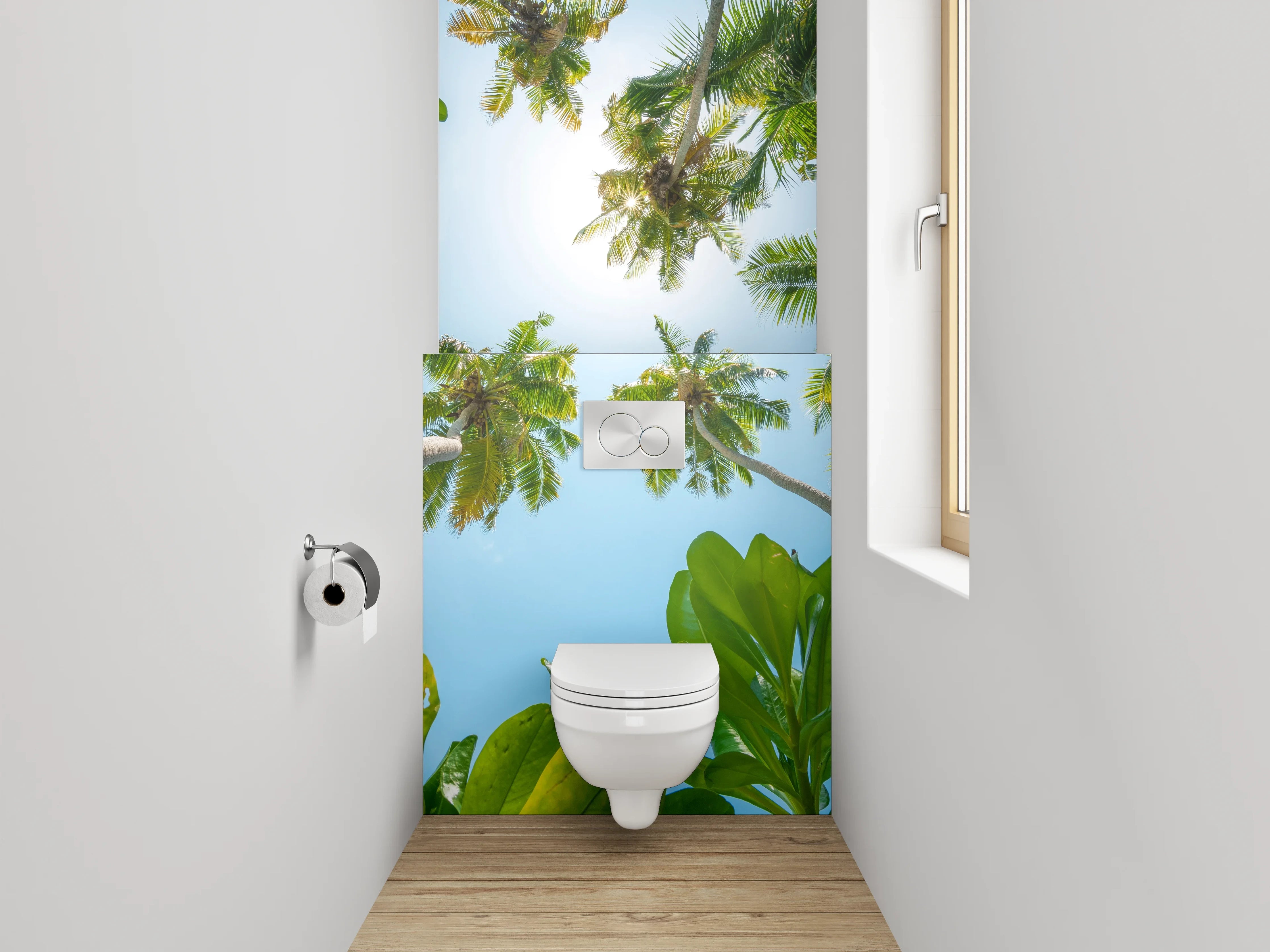WC-Rückwand - Palmenhimmel Tropisch Sommer Sonne