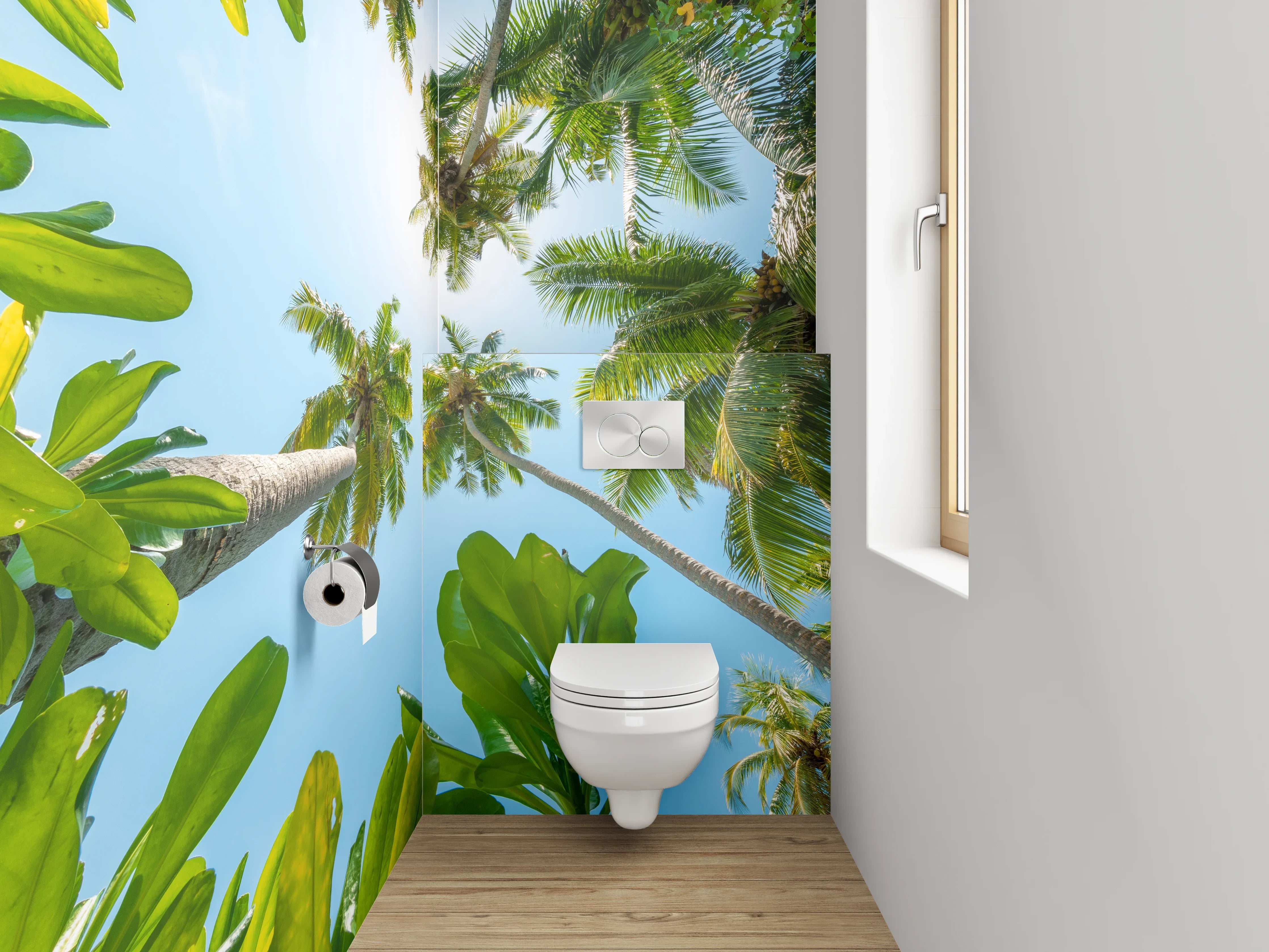 WC-Rückwand - Palmenhimmel Tropisch Sommer Sonne