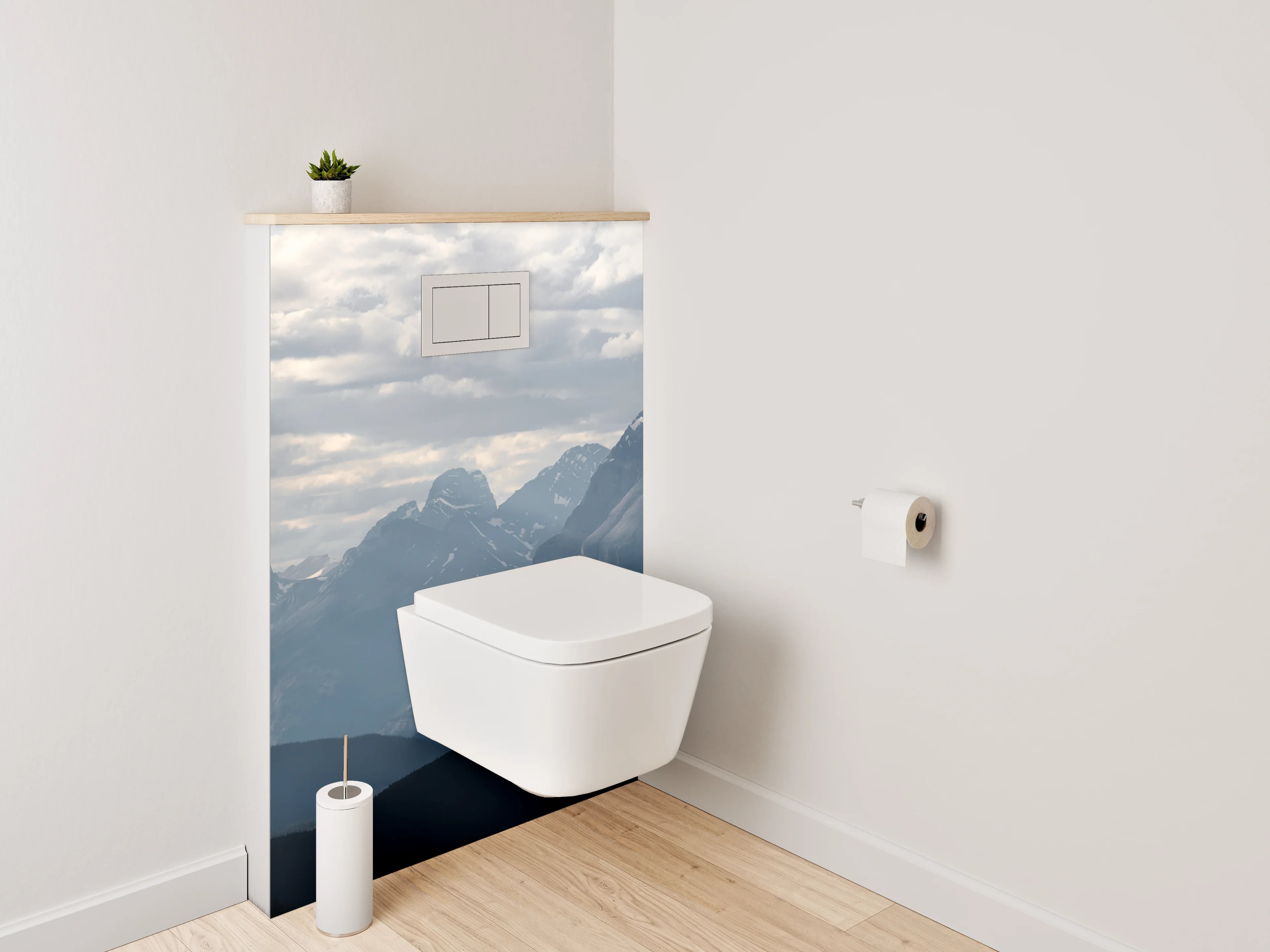 WC-Rückwand - Panorama Berglandschaft im Morgenlicht