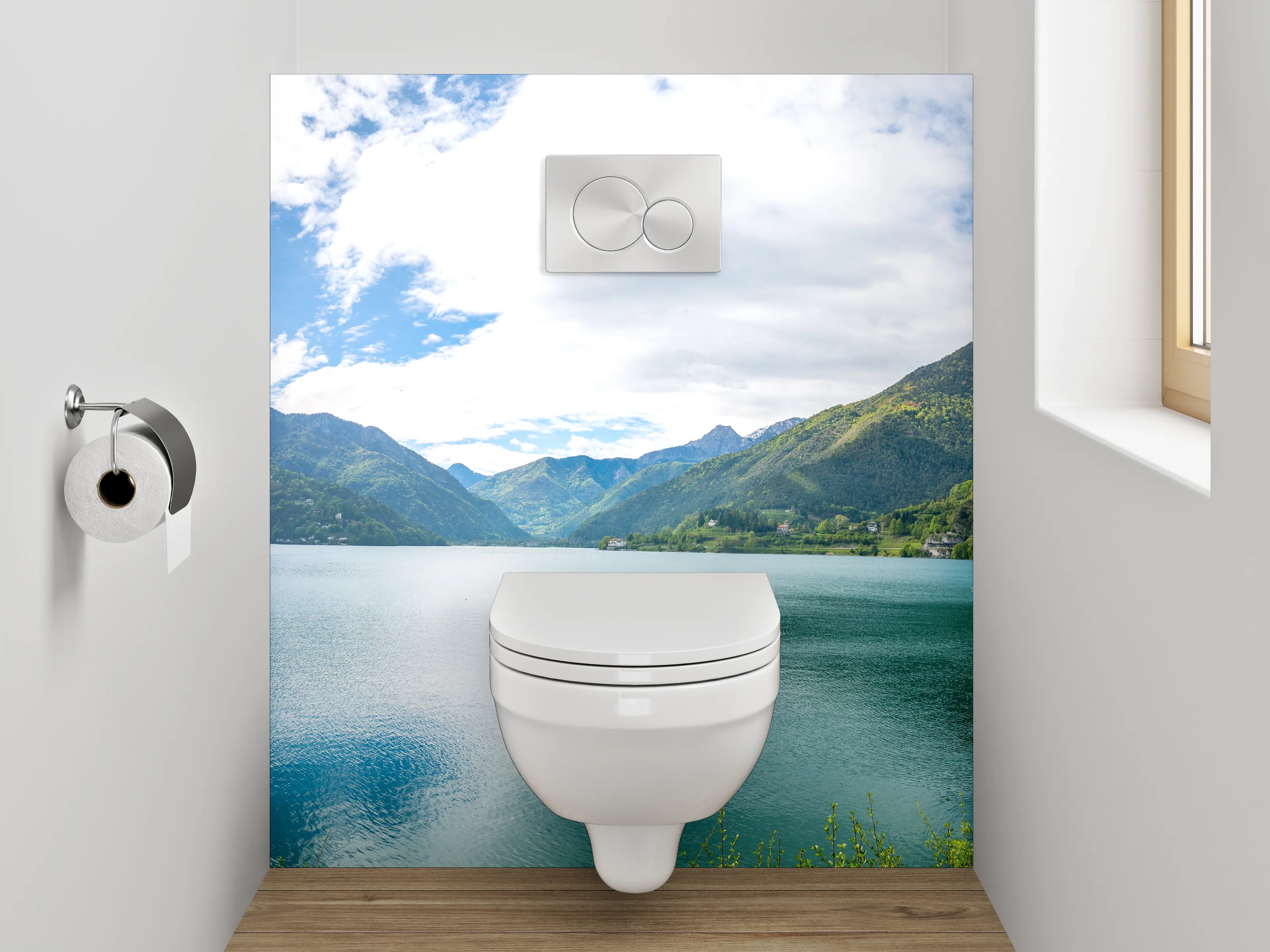 WC-Rückwand - Panorama Bergsee Landschaft