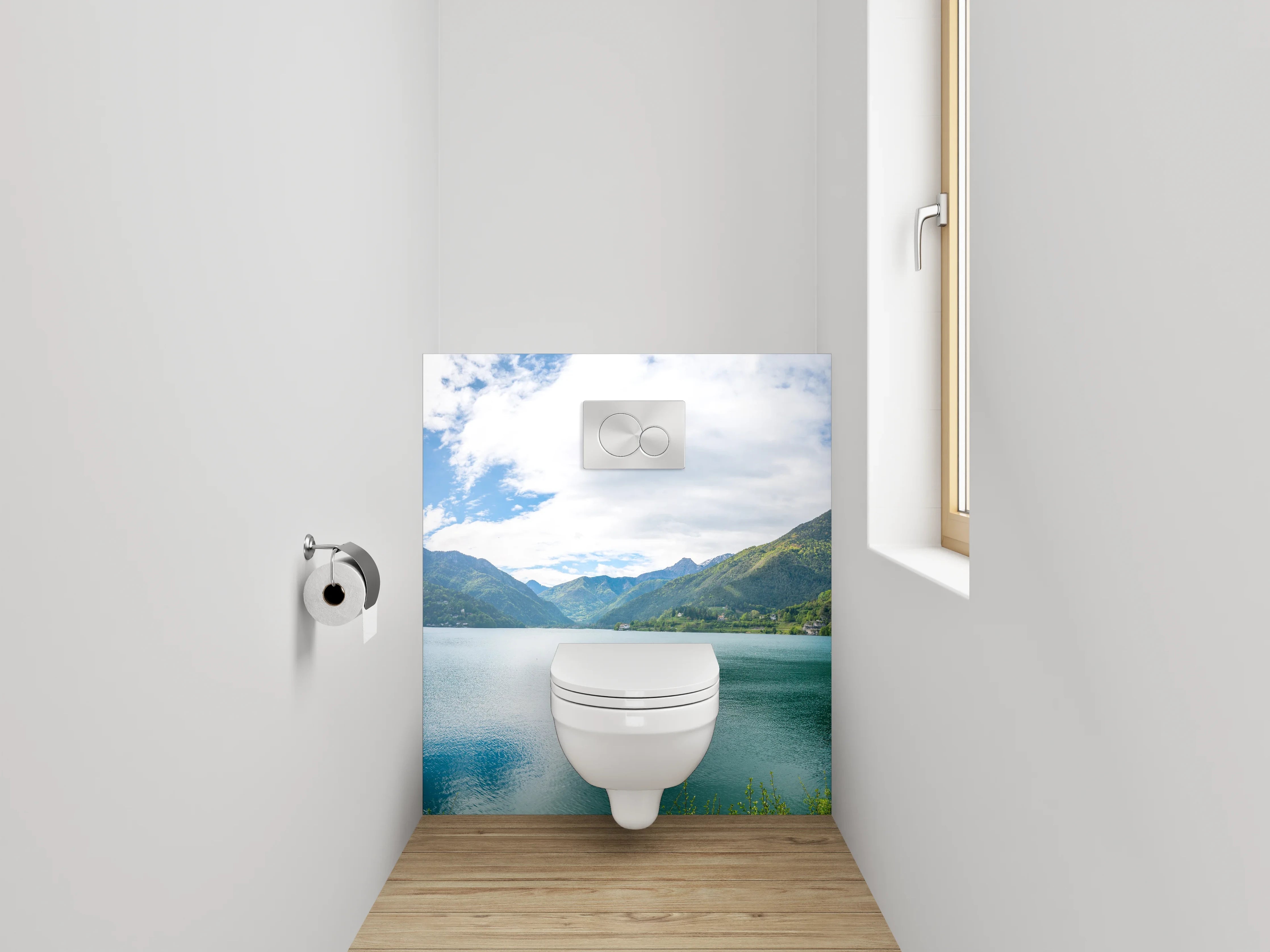 WC-Rückwand - Panorama Bergsee Landschaft