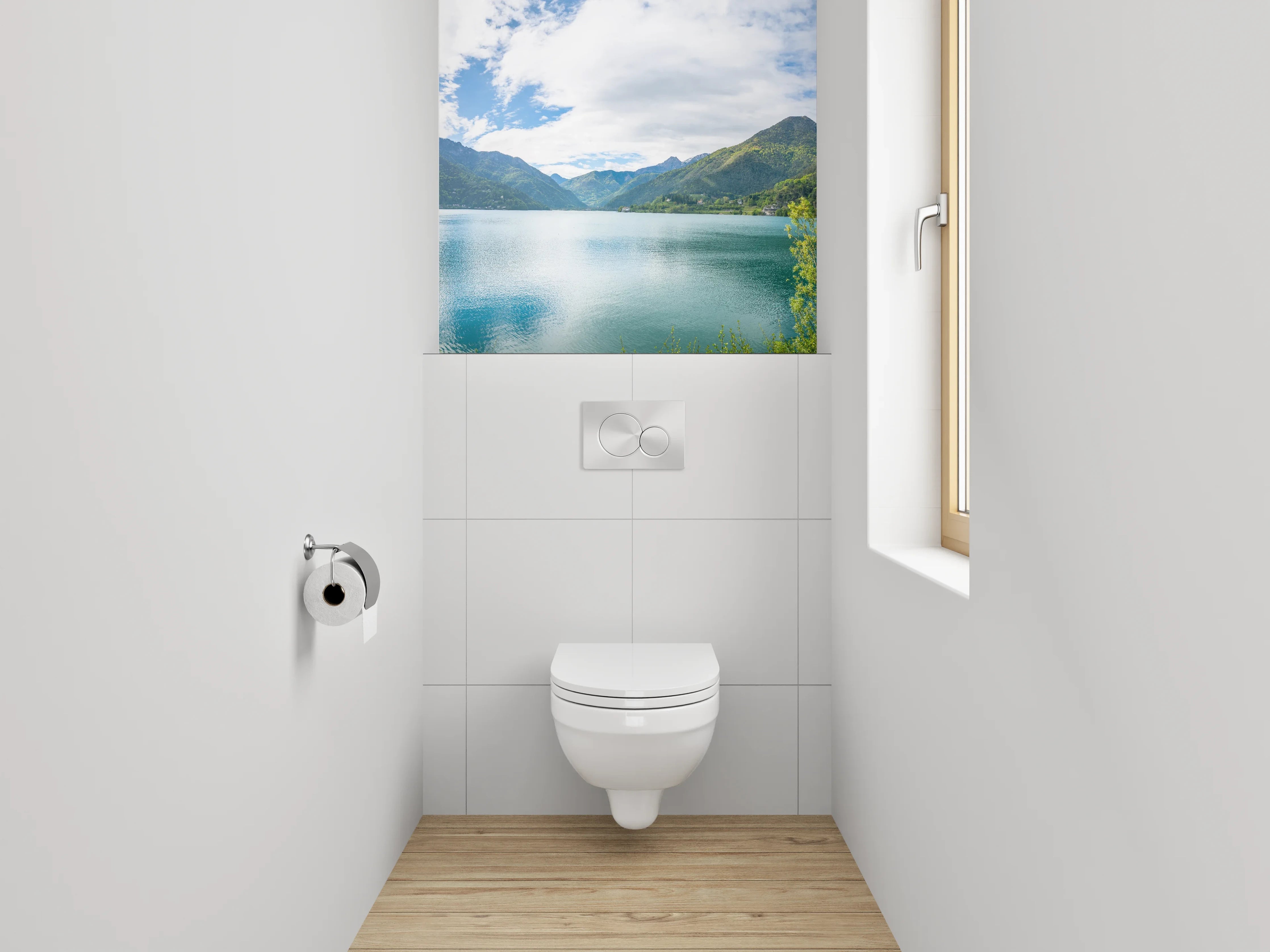 WC-Rückwand - Panorama Bergsee Landschaft