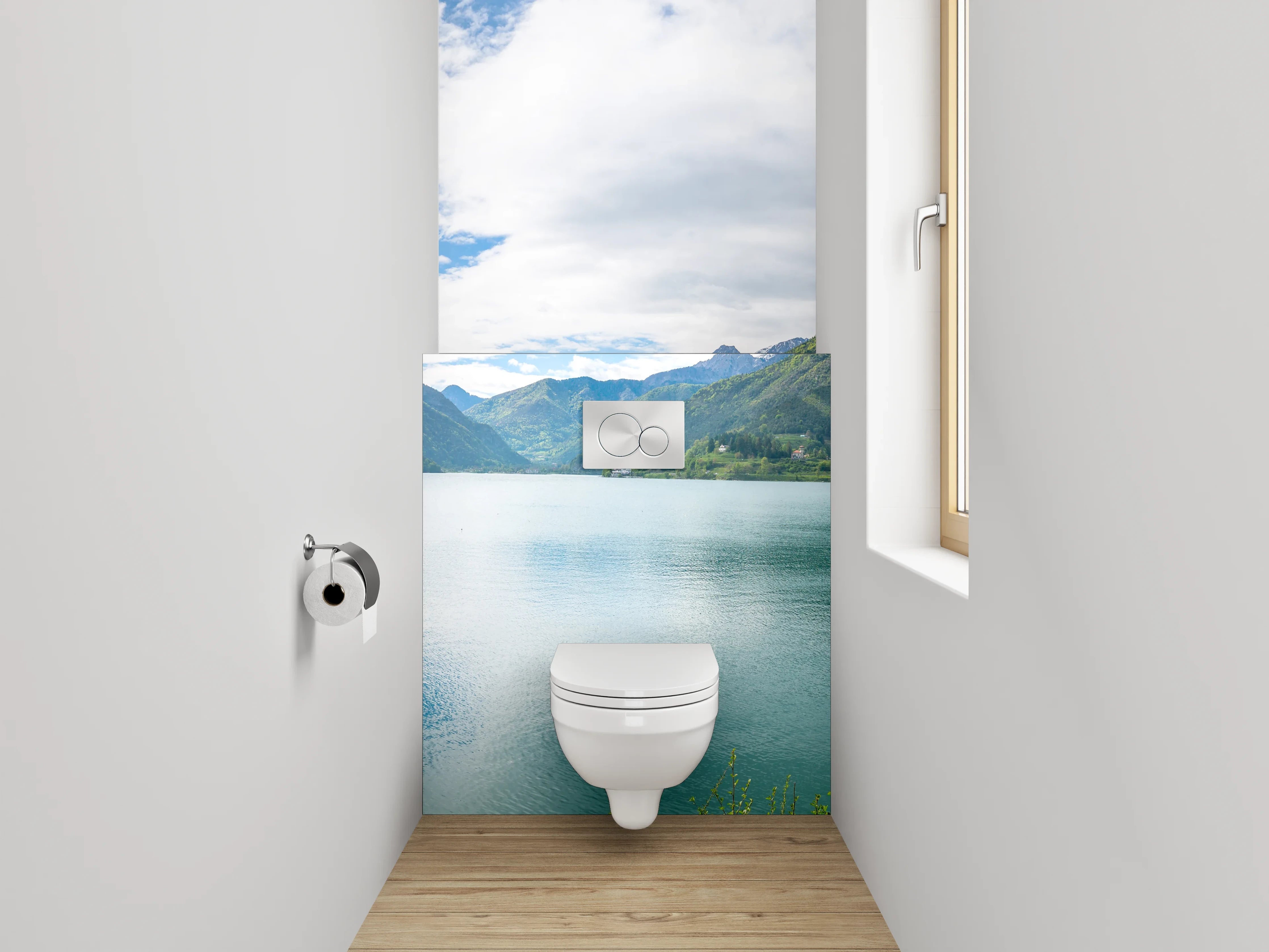 WC-Rückwand - Panorama Bergsee Landschaft