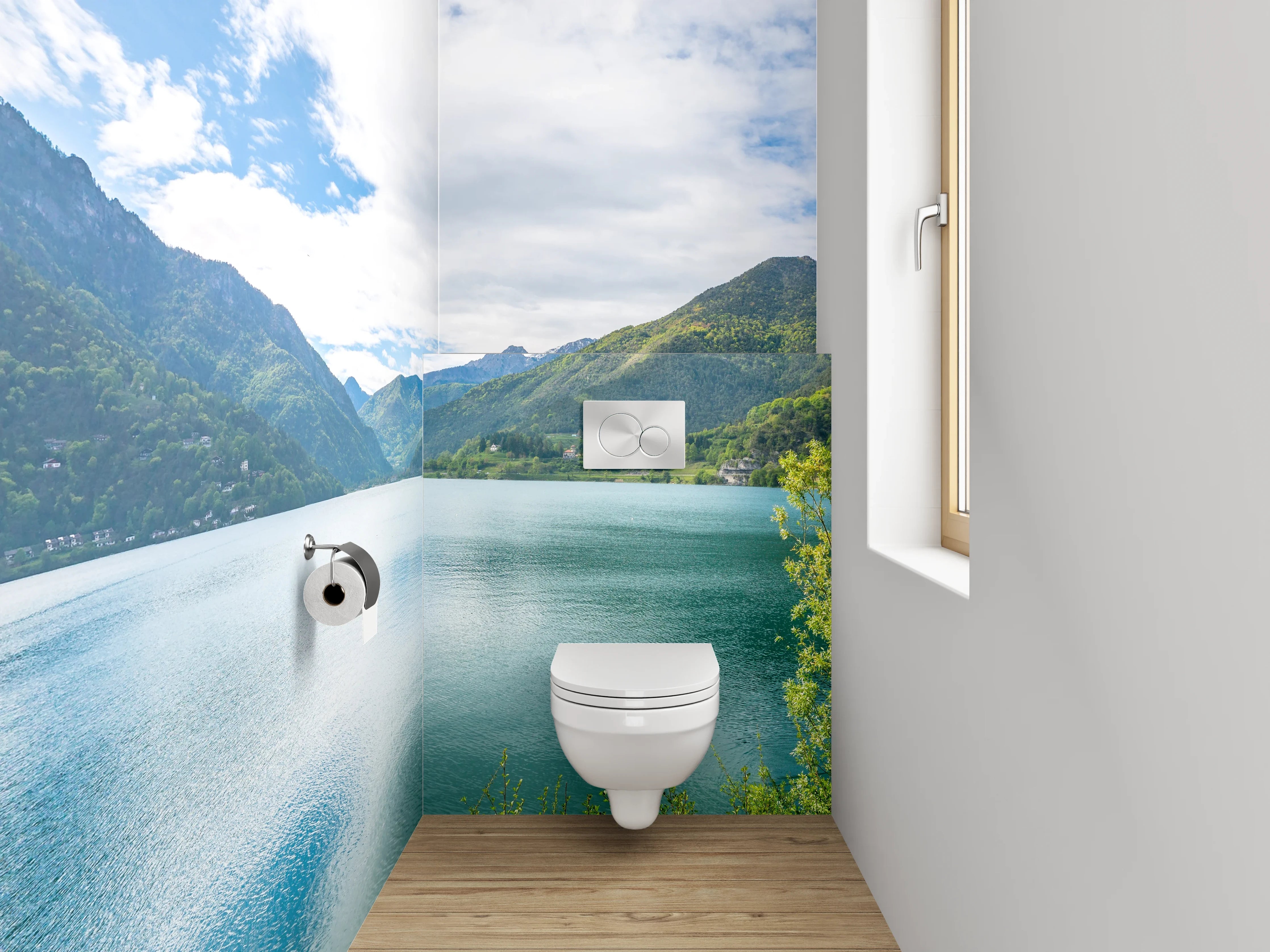 WC-Rückwand - Panorama Bergsee Landschaft