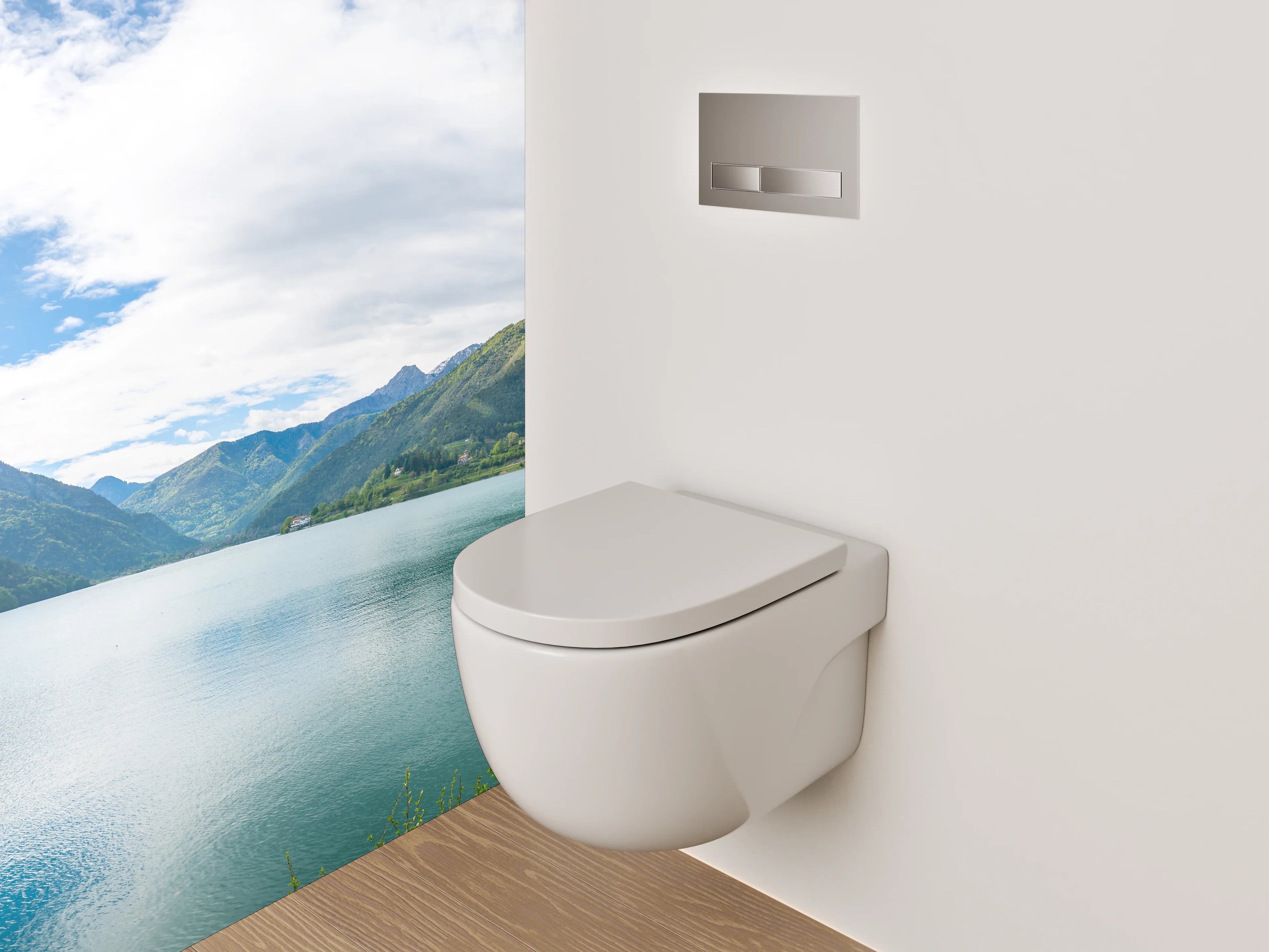 WC-Rückwand - Panorama Bergsee Landschaft