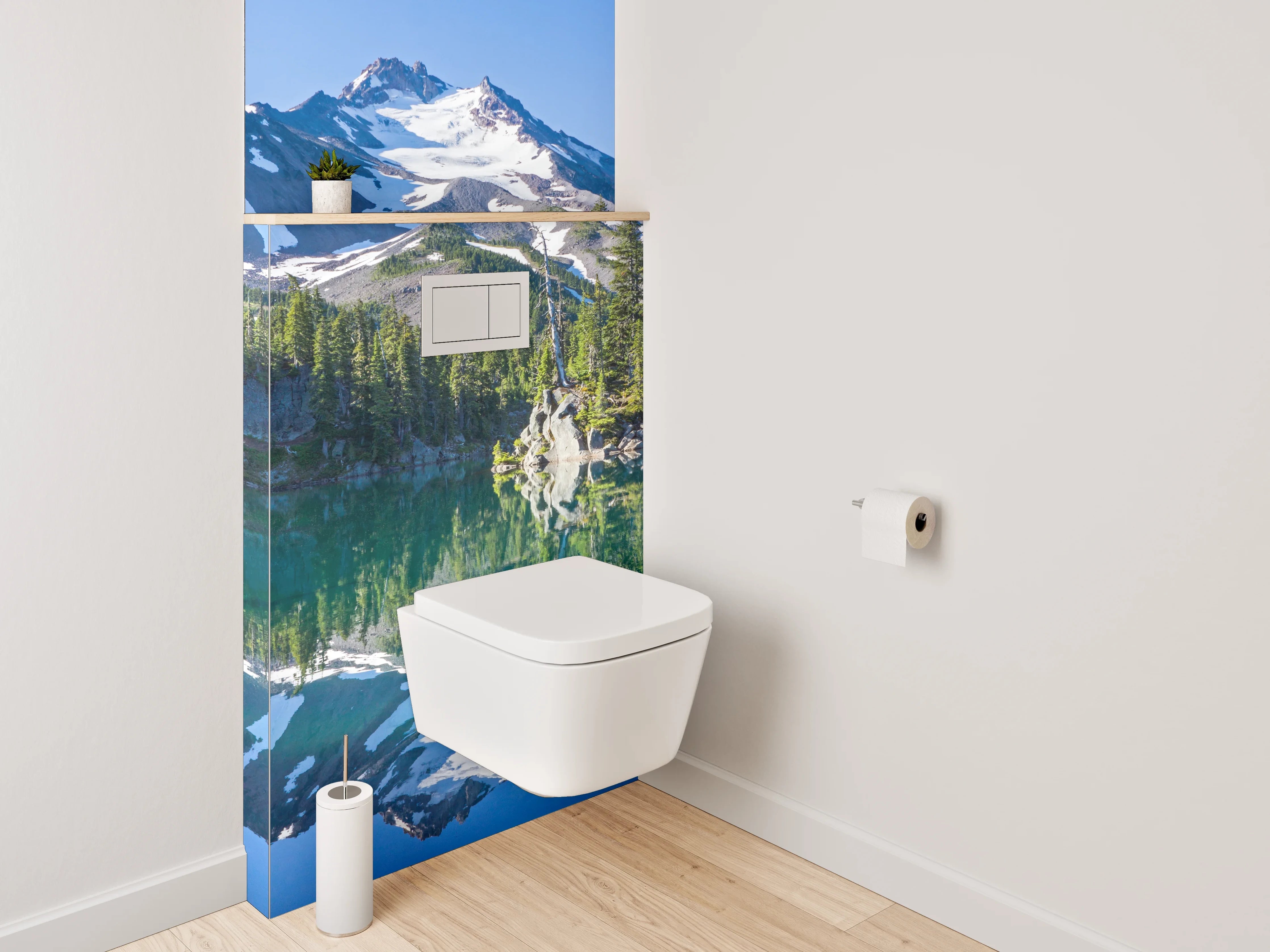 WC-Rückwand - Panorama Bergsee Natur Spiegelung