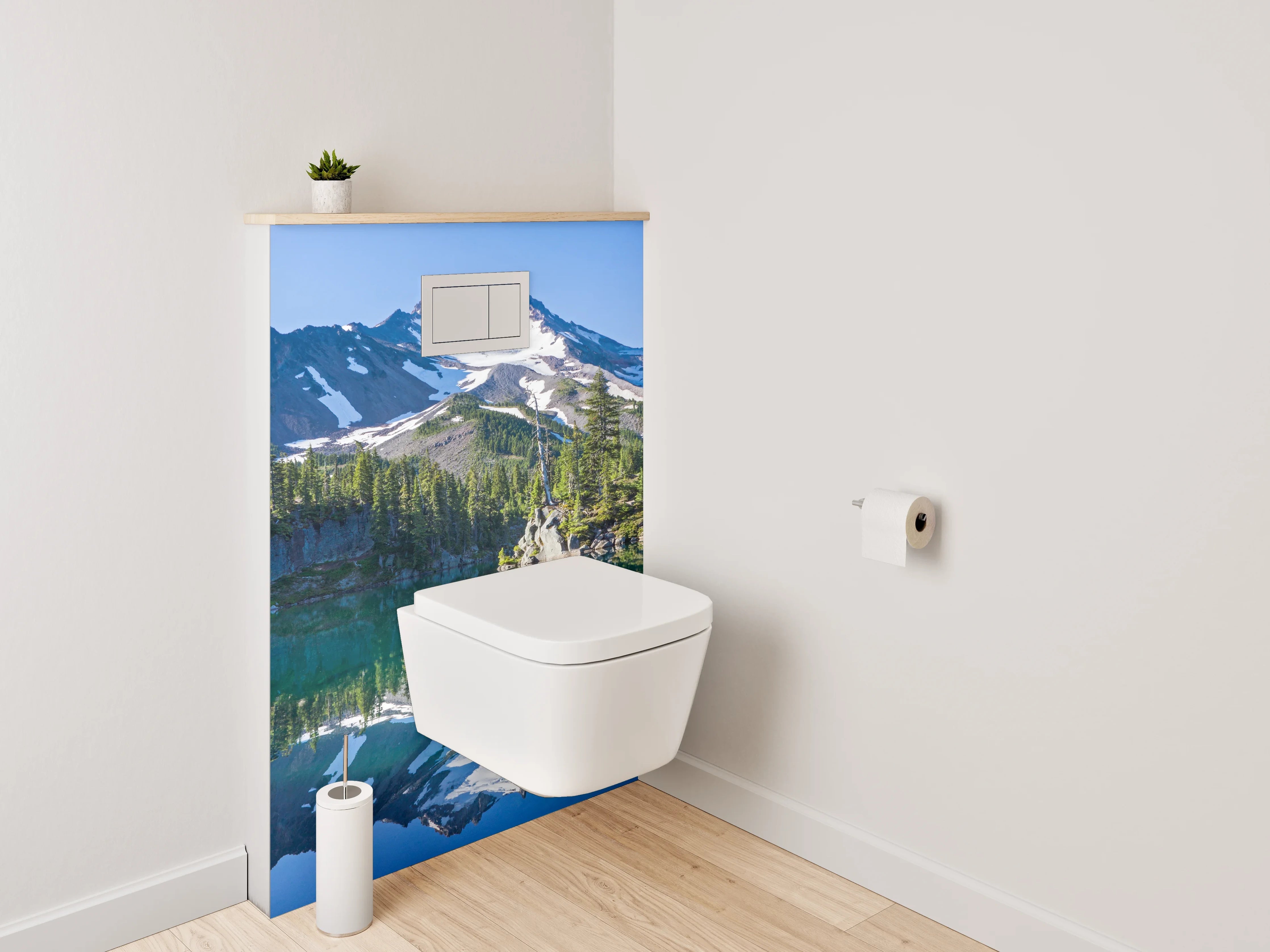 WC-Rückwand - Panorama Bergsee Natur Spiegelung