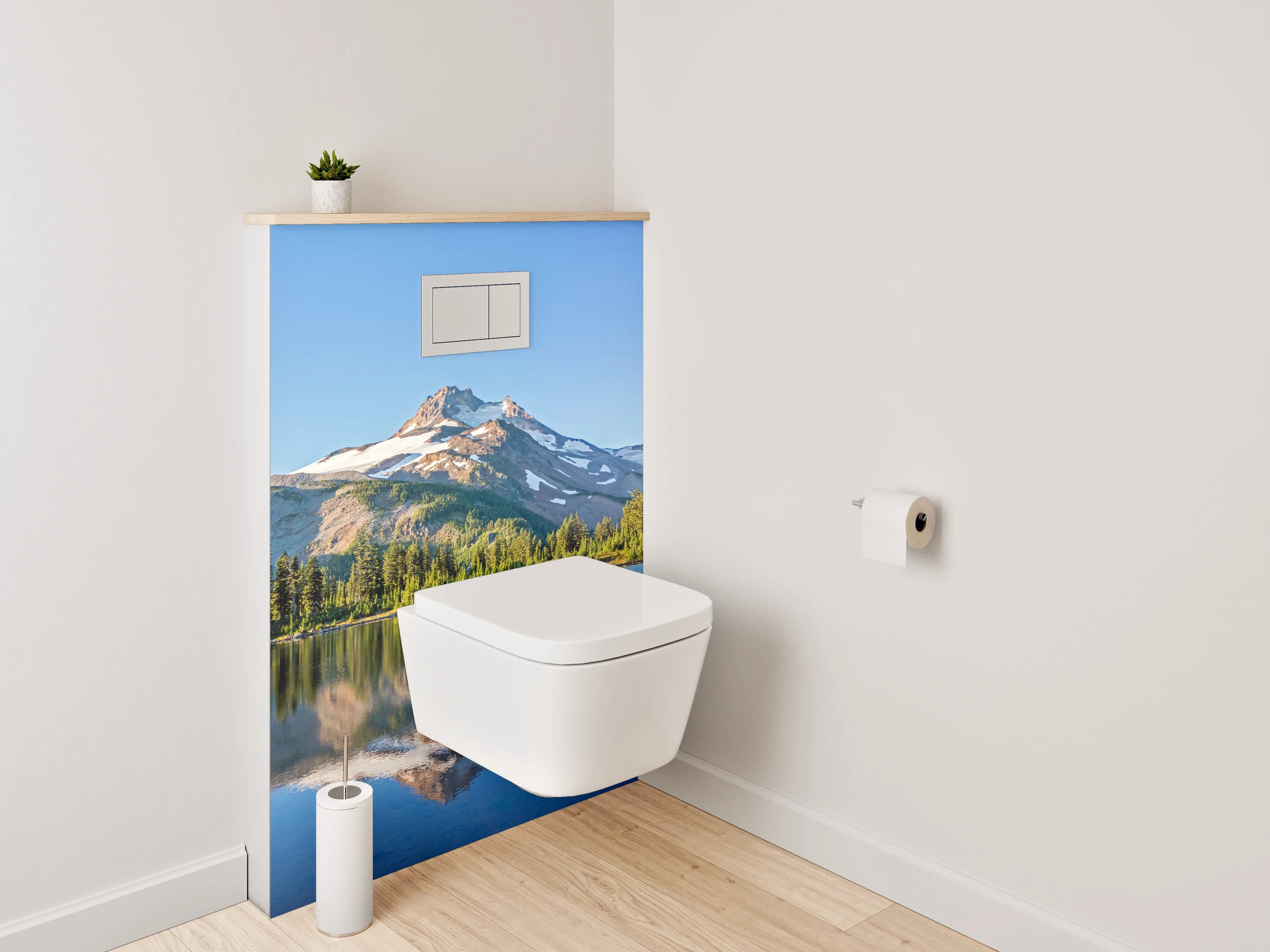 WC-Rückwand - Panorama Bergsee Spiegelung Natur