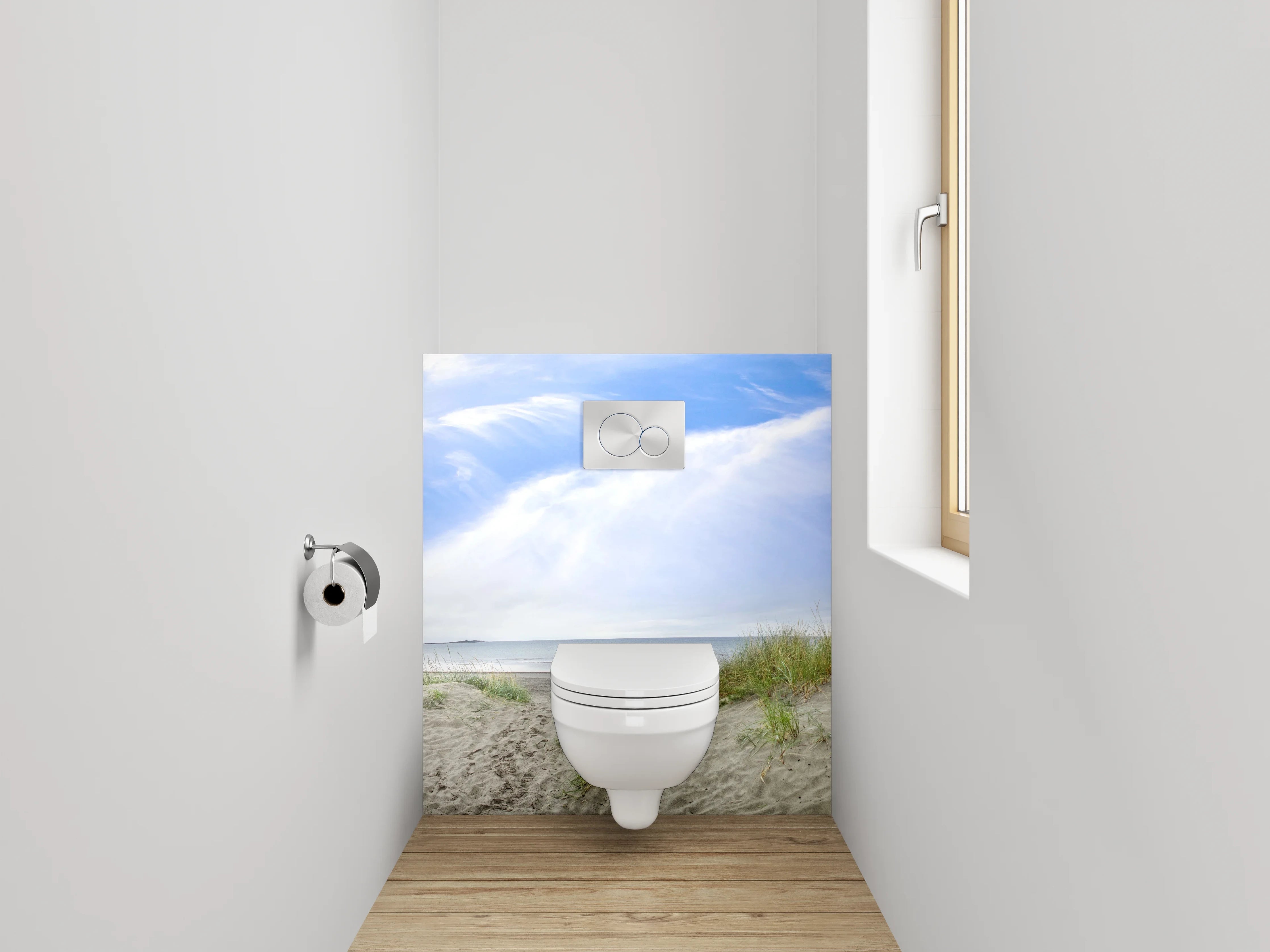 WC-Rückwand - Panorama Dünenlandschaft mit blauem Himmel