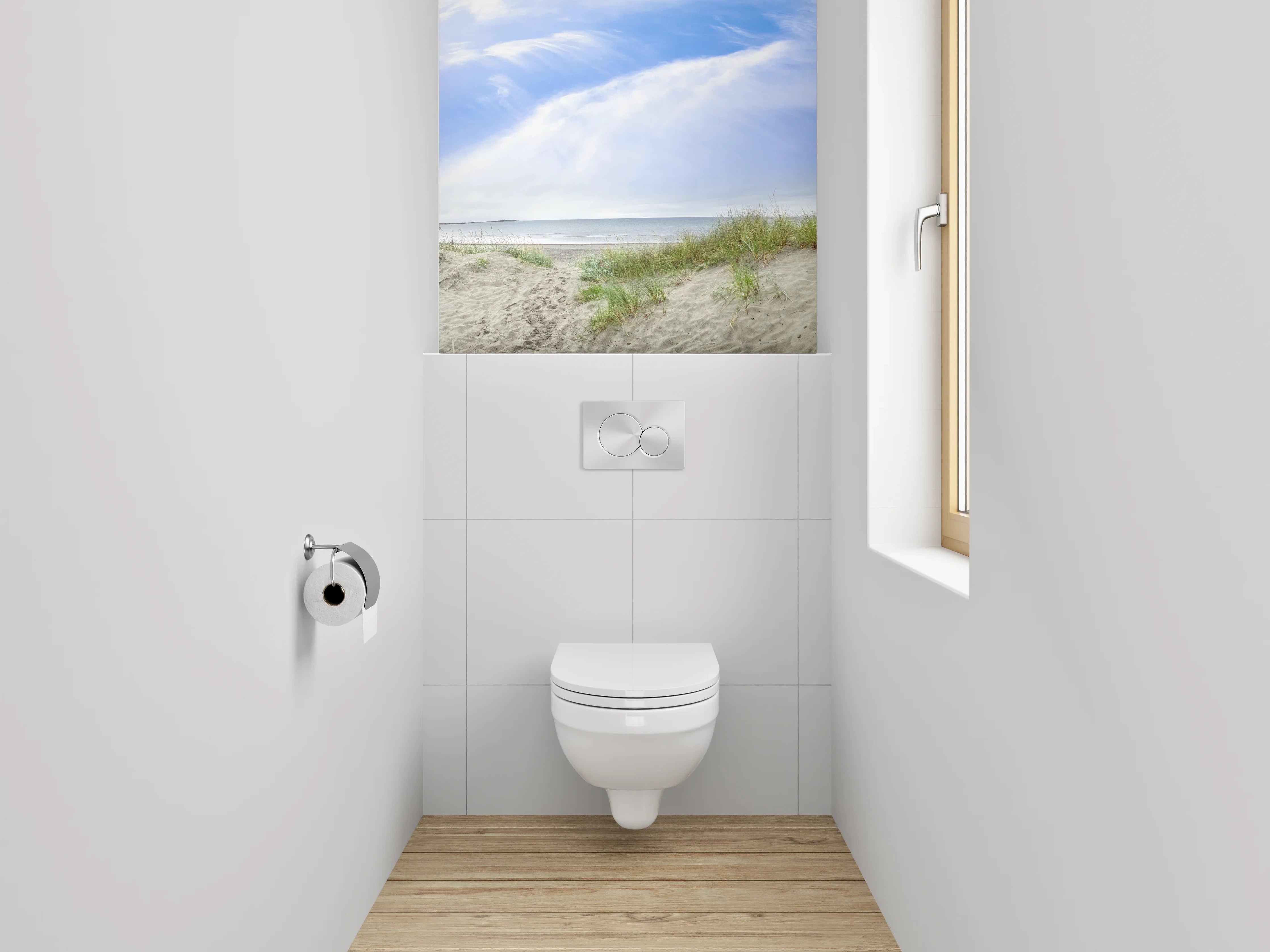 WC-Rückwand - Panorama Dünenlandschaft mit blauem Himmel