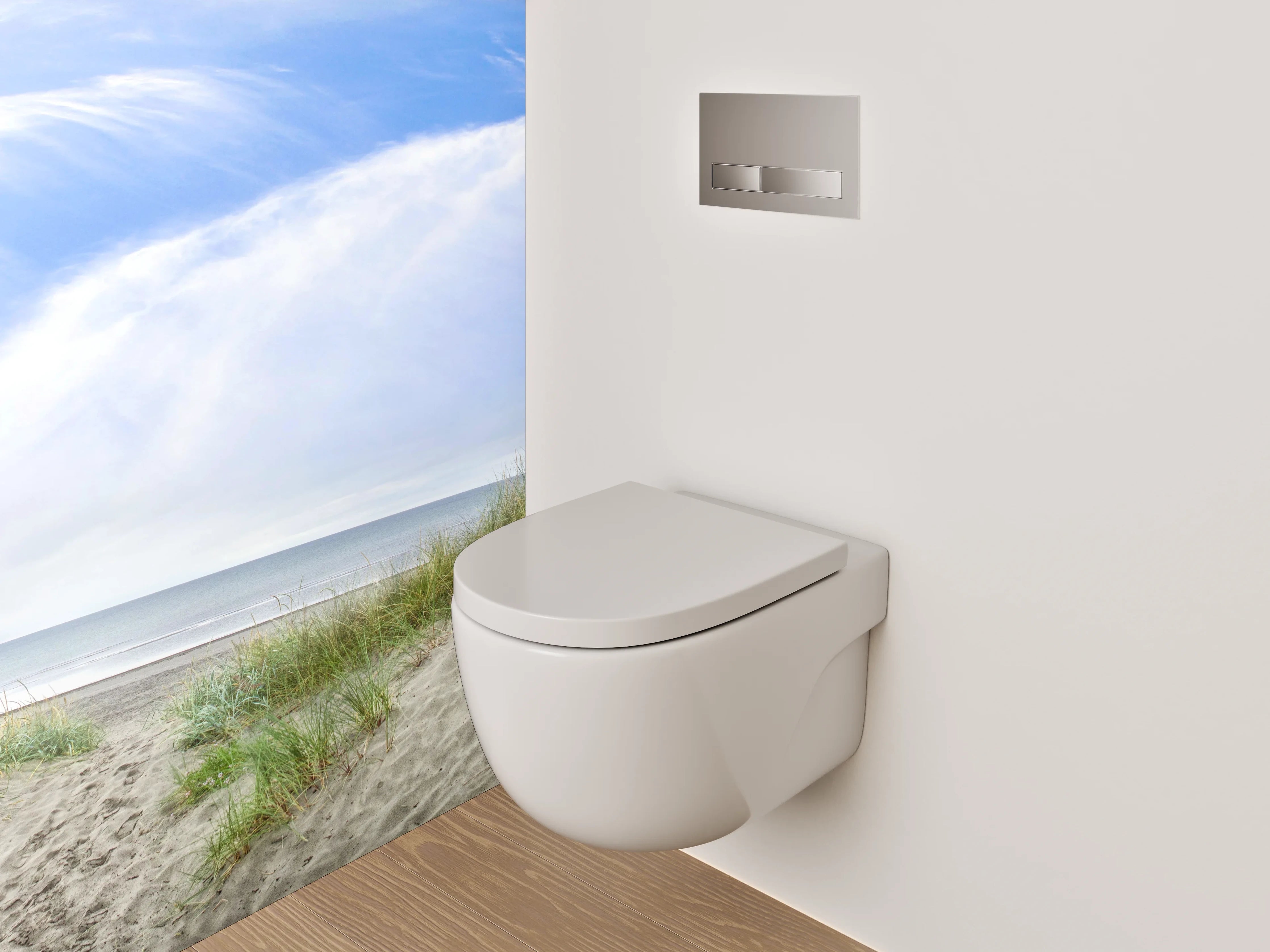 WC-Rückwand - Panorama Dünenlandschaft mit blauem Himmel