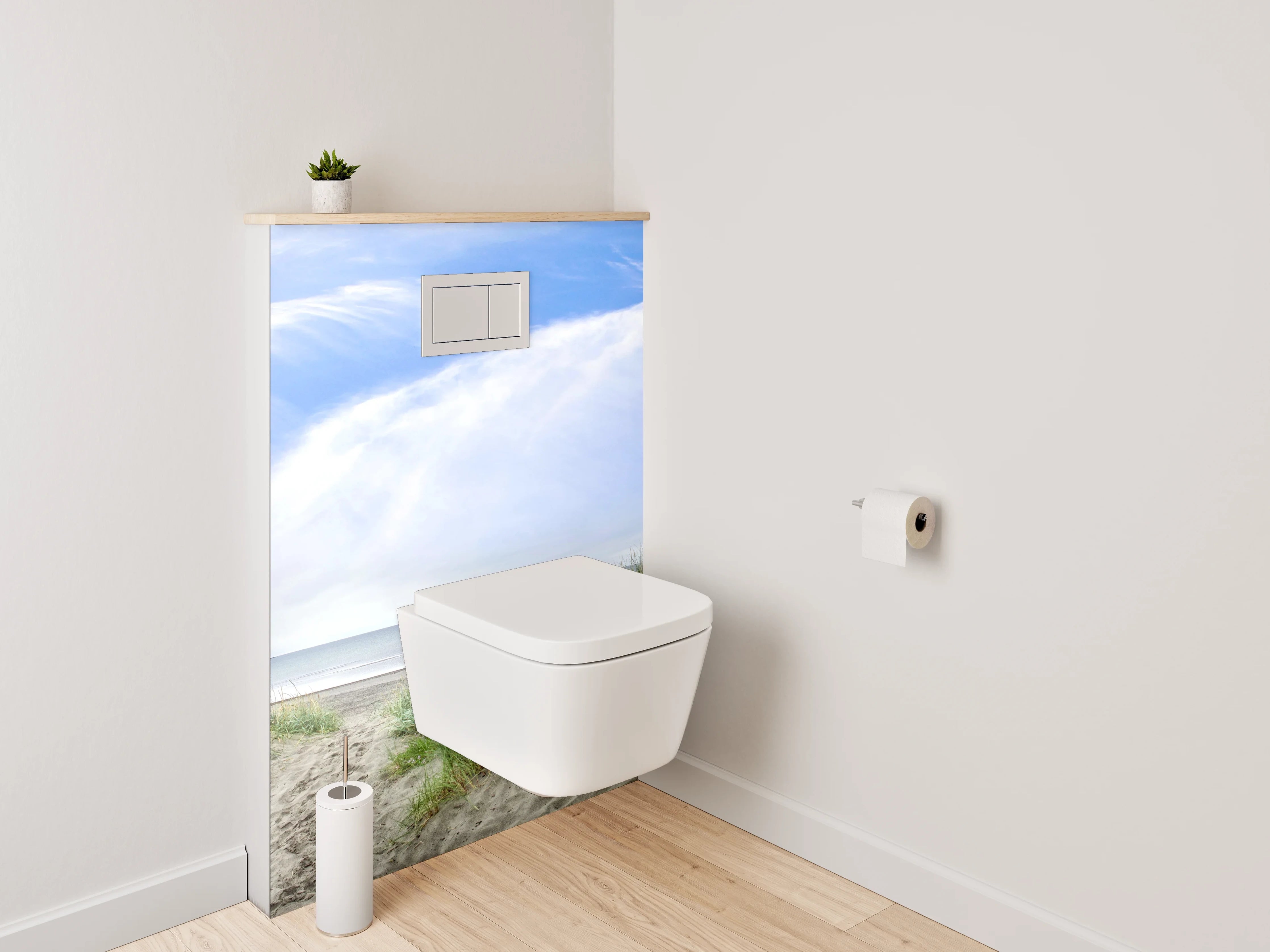 WC-Rückwand - Panorama Dünenlandschaft mit blauem Himmel