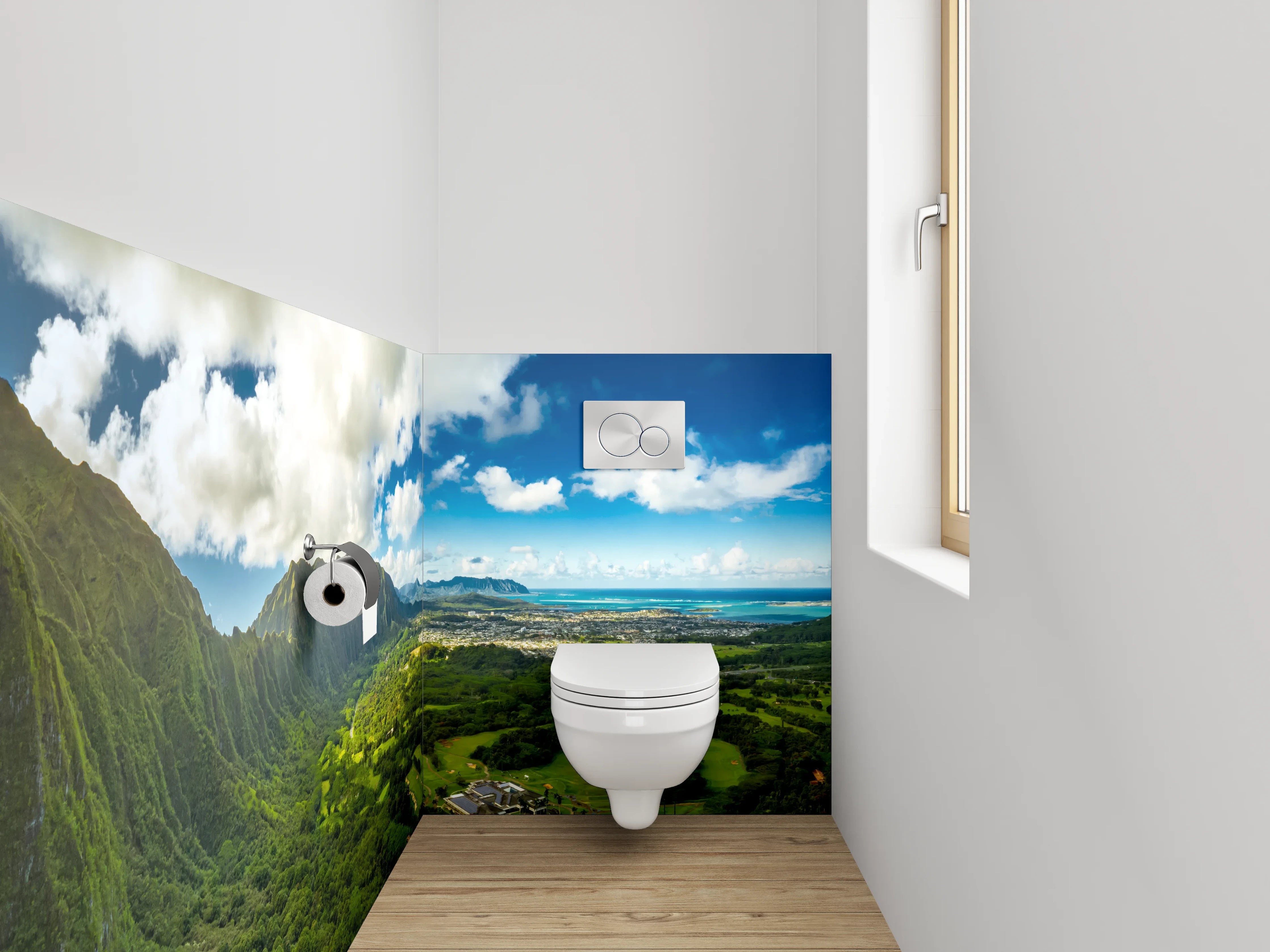 WC-Rückwand - Panorama Hawaii Berge und Meer