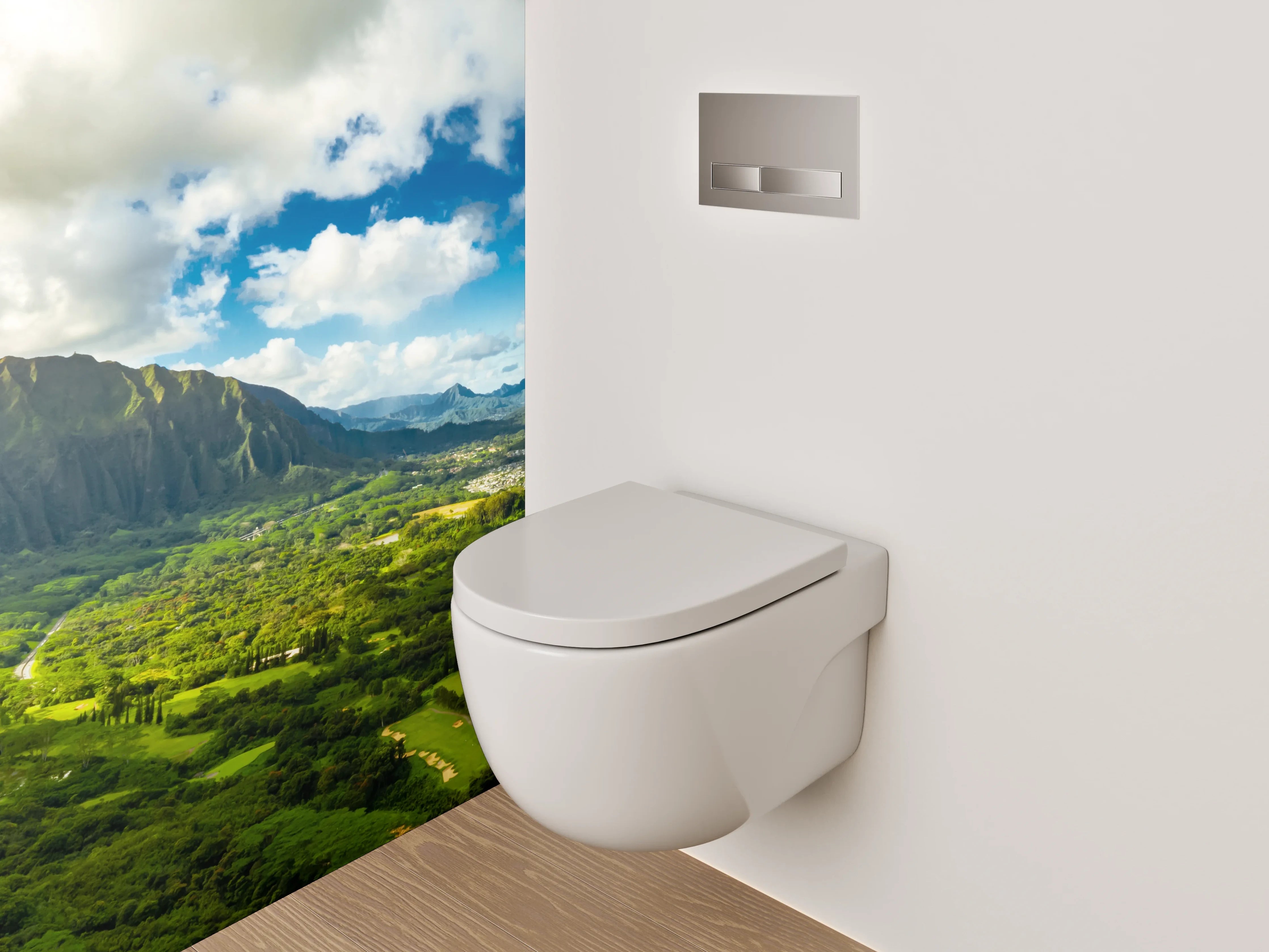 WC-Rückwand - Panorama Hawaii Berge und Meer
