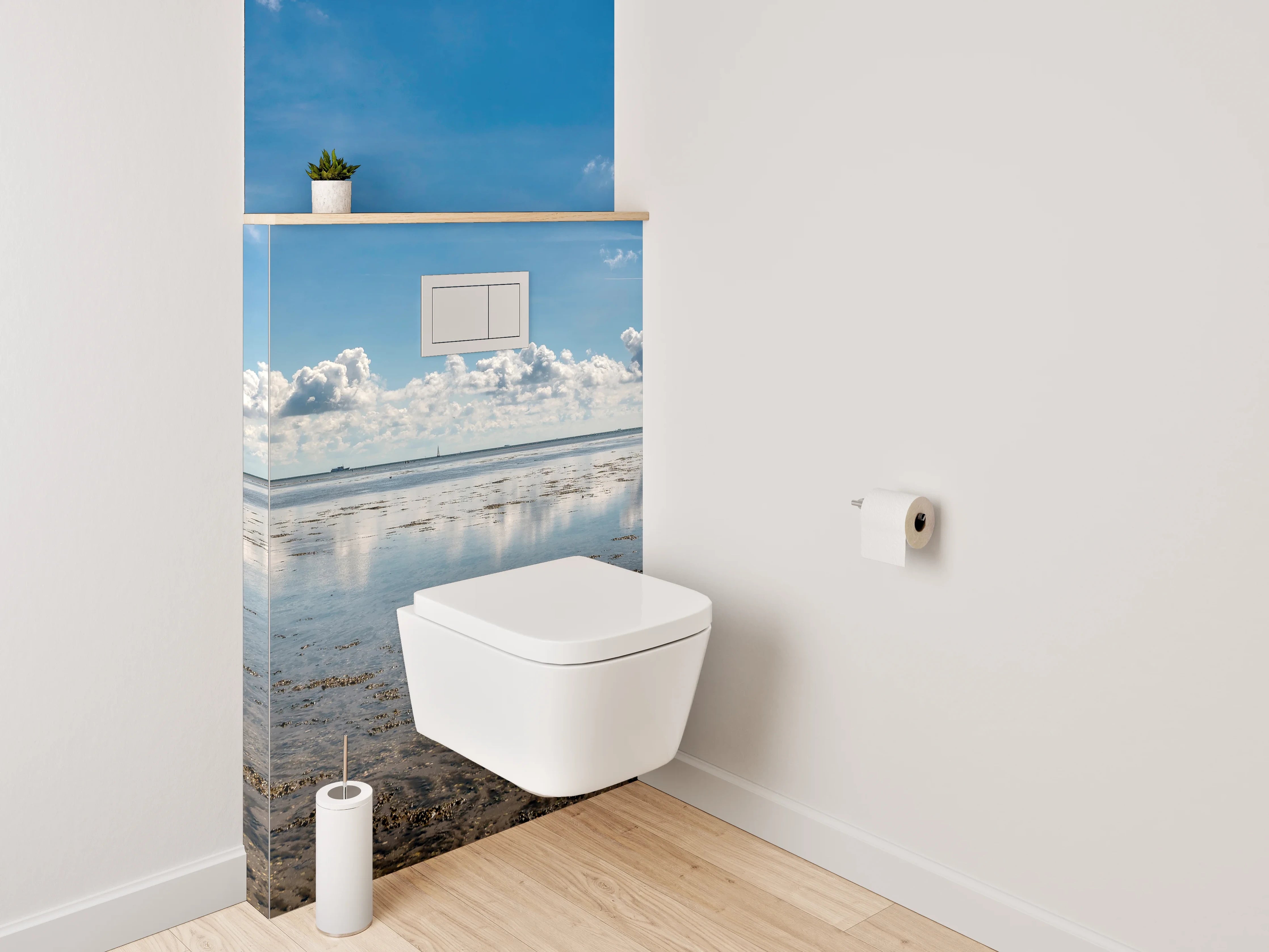 WC-Rückwand - Panorama Himmel und Meer Reflektion